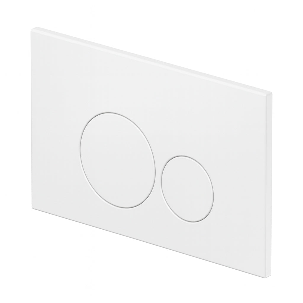 Drückerplatte Weiß Matt ABS Runde Tasten Kompatibel zu Geberit Duofix Sigma / DELTA 2 Mengenspülung