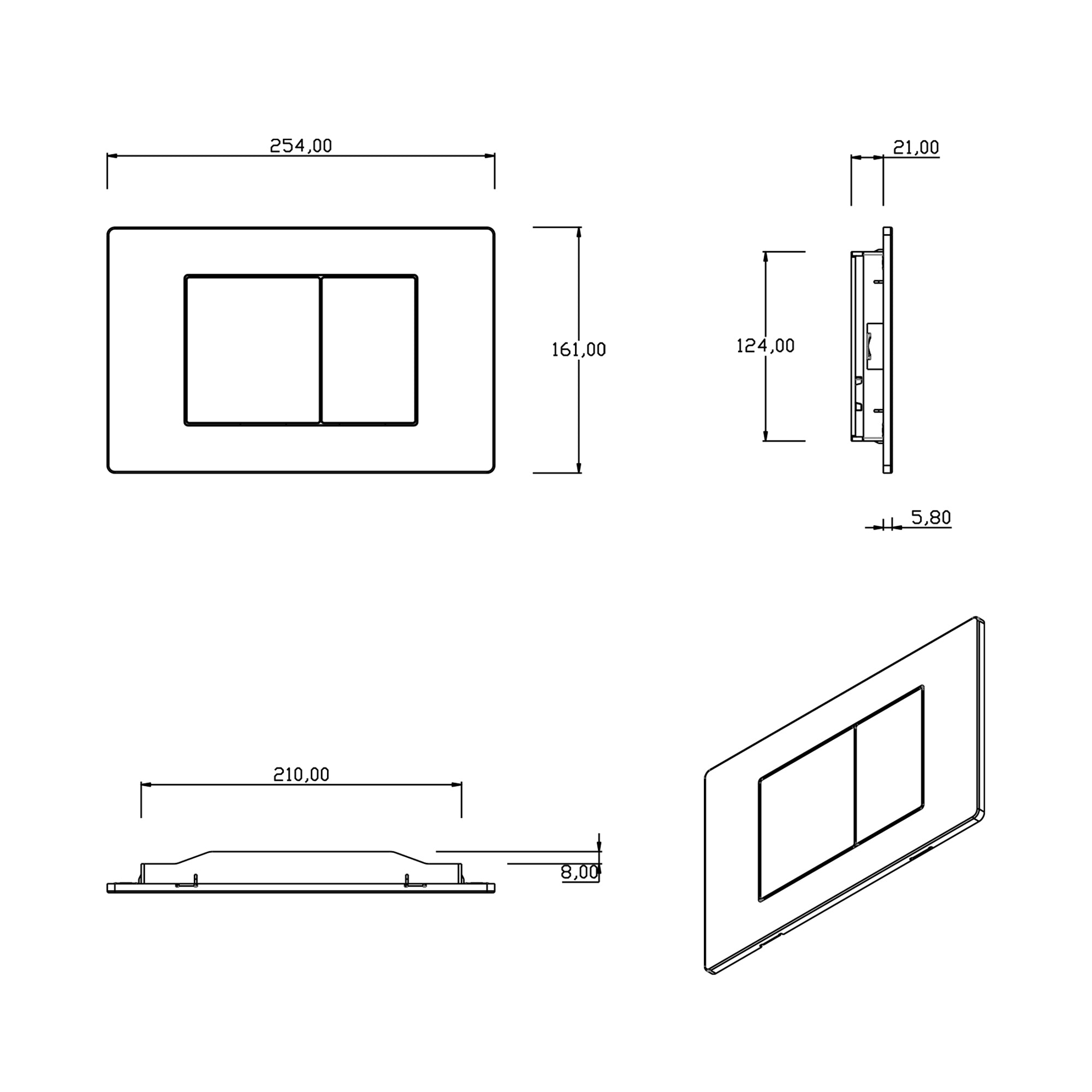 Placa pulsadora dorada - Compatible con Geberit Sigma (UP 320)