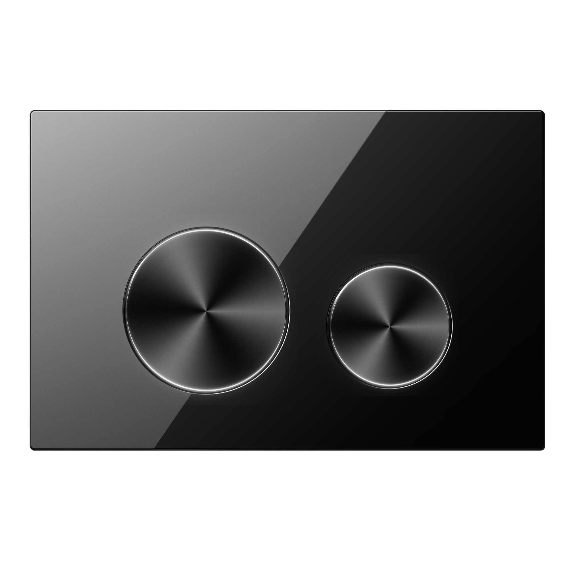 Drückerplatte Glas Schwarz / Schwarz Gebürstet - Kompatibel zu Geberit Sigma (UP 320)