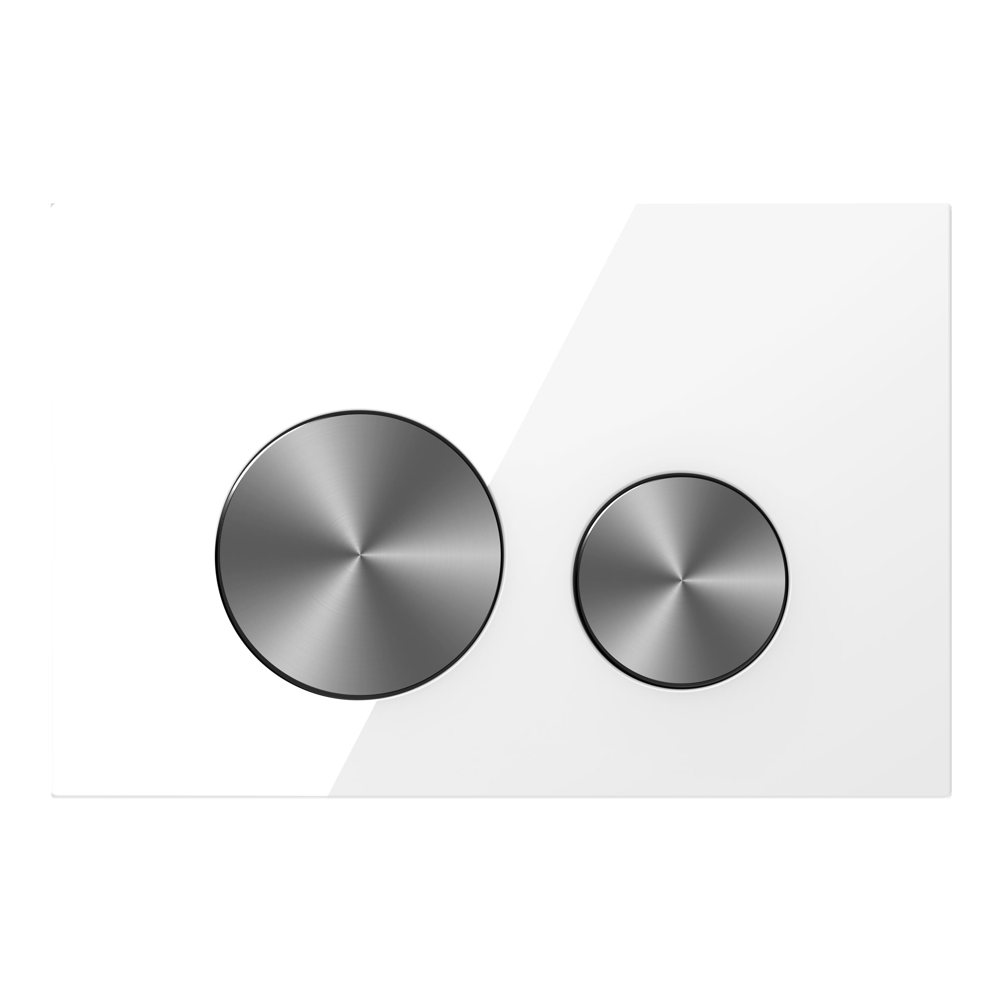 Placa pulsadora de vidrio blanco / Gunmetal cepillado - Compatible con Geberit Sigma (UP 320)
