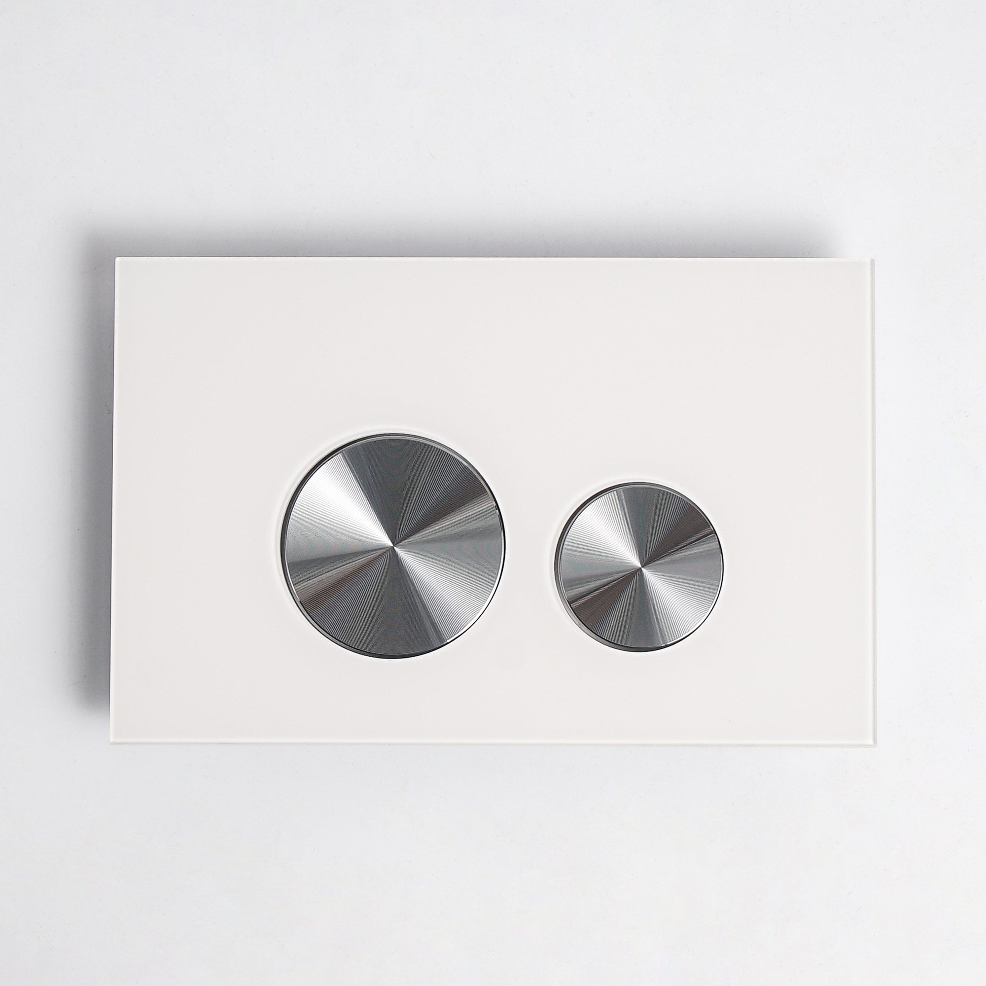 Push plate glass white / brushed gunmetal - Compatible with Geberit Sigma (UP 320)
