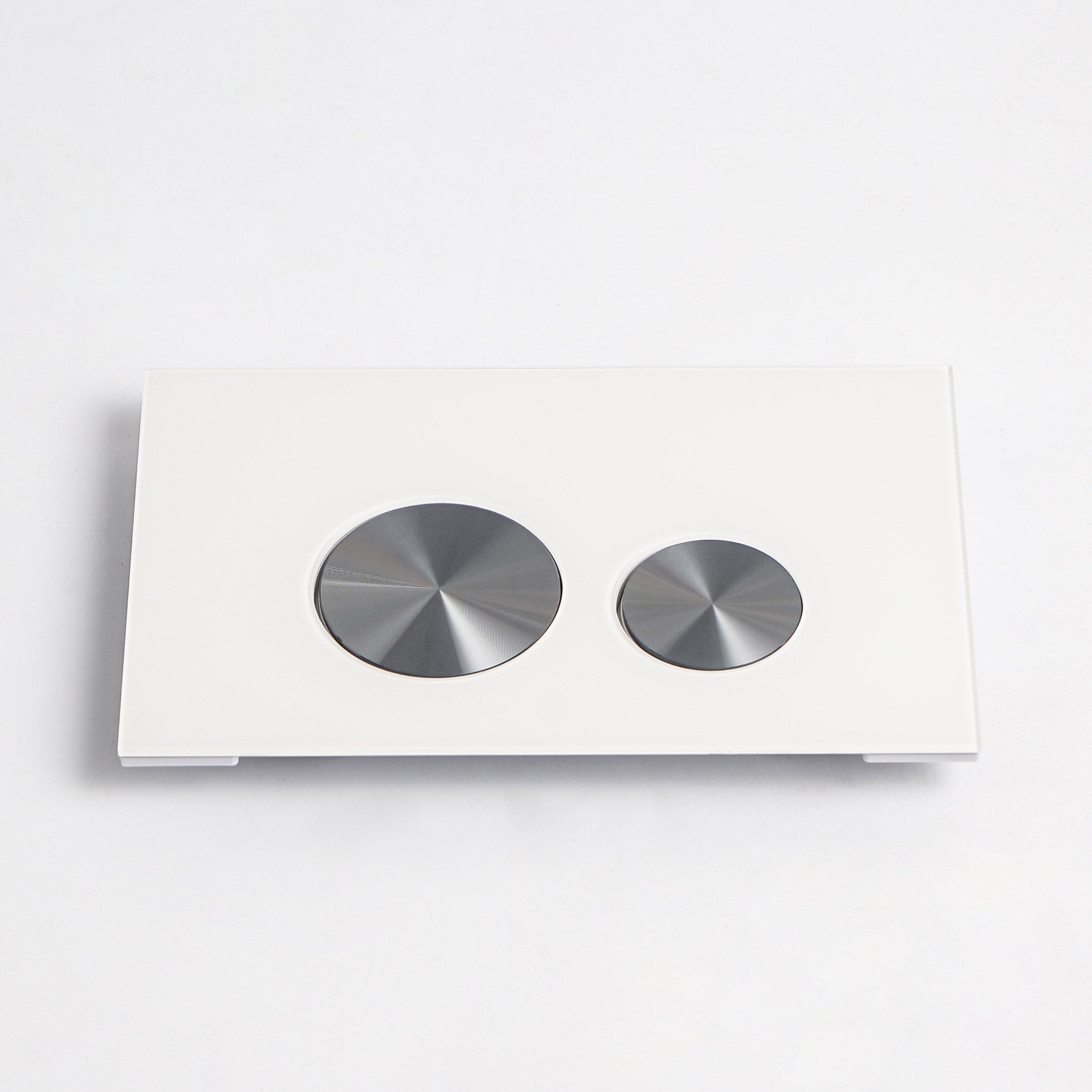 Push plate glass white / brushed black - Compatible with Geberit Sigma (UP 320)