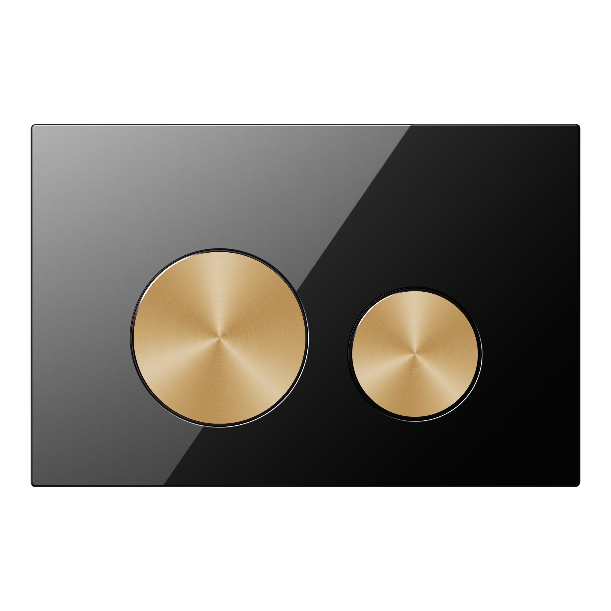 Drückerplatte Glas Schwarz / Gold Gebürstet - Kompatibel zu Geberit Sigma (UP 320)