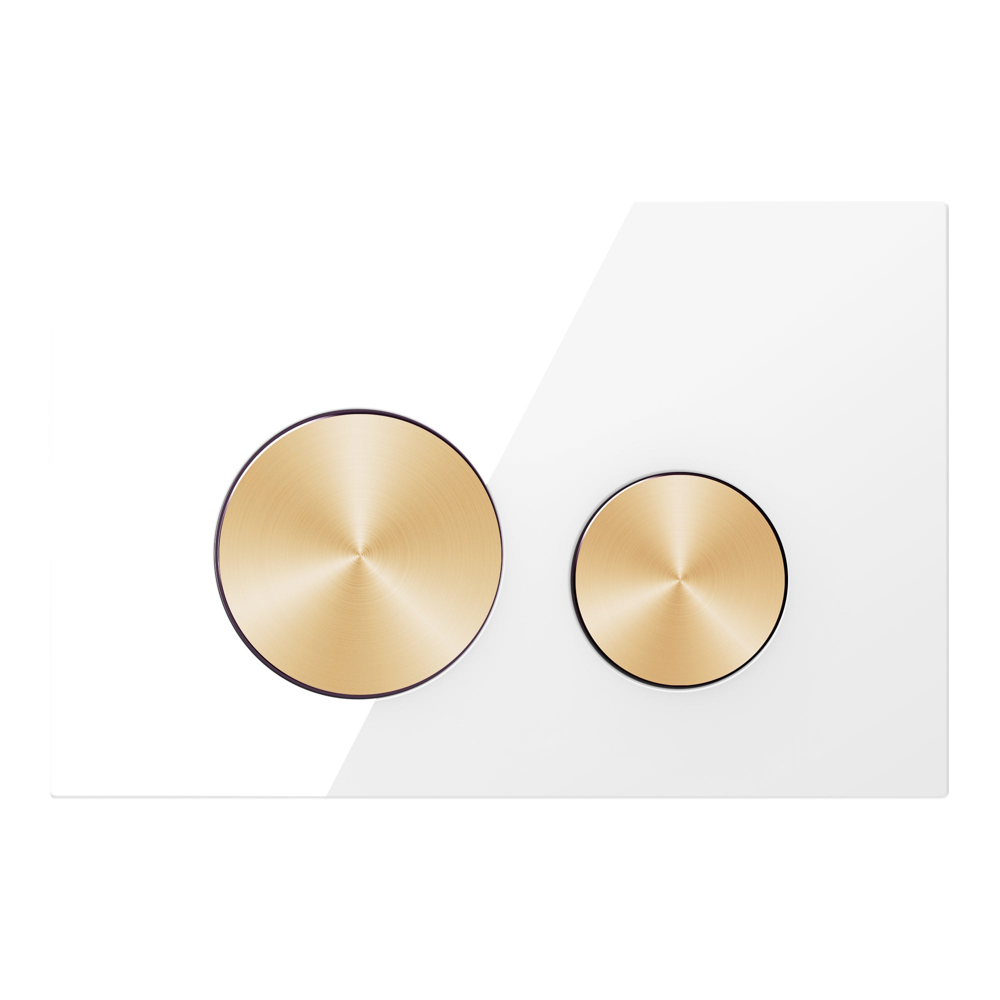 Drückerplatte Glas Weiß / Gold Gebürstet - Kompatibel zu Geberit Sigma (UP 320)