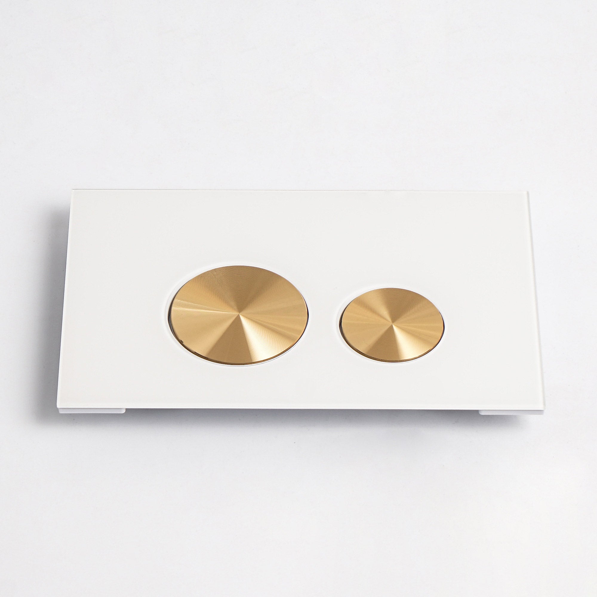 Push plate glass white / gold brushed - Compatible with Geberit Sigma (UP 320)