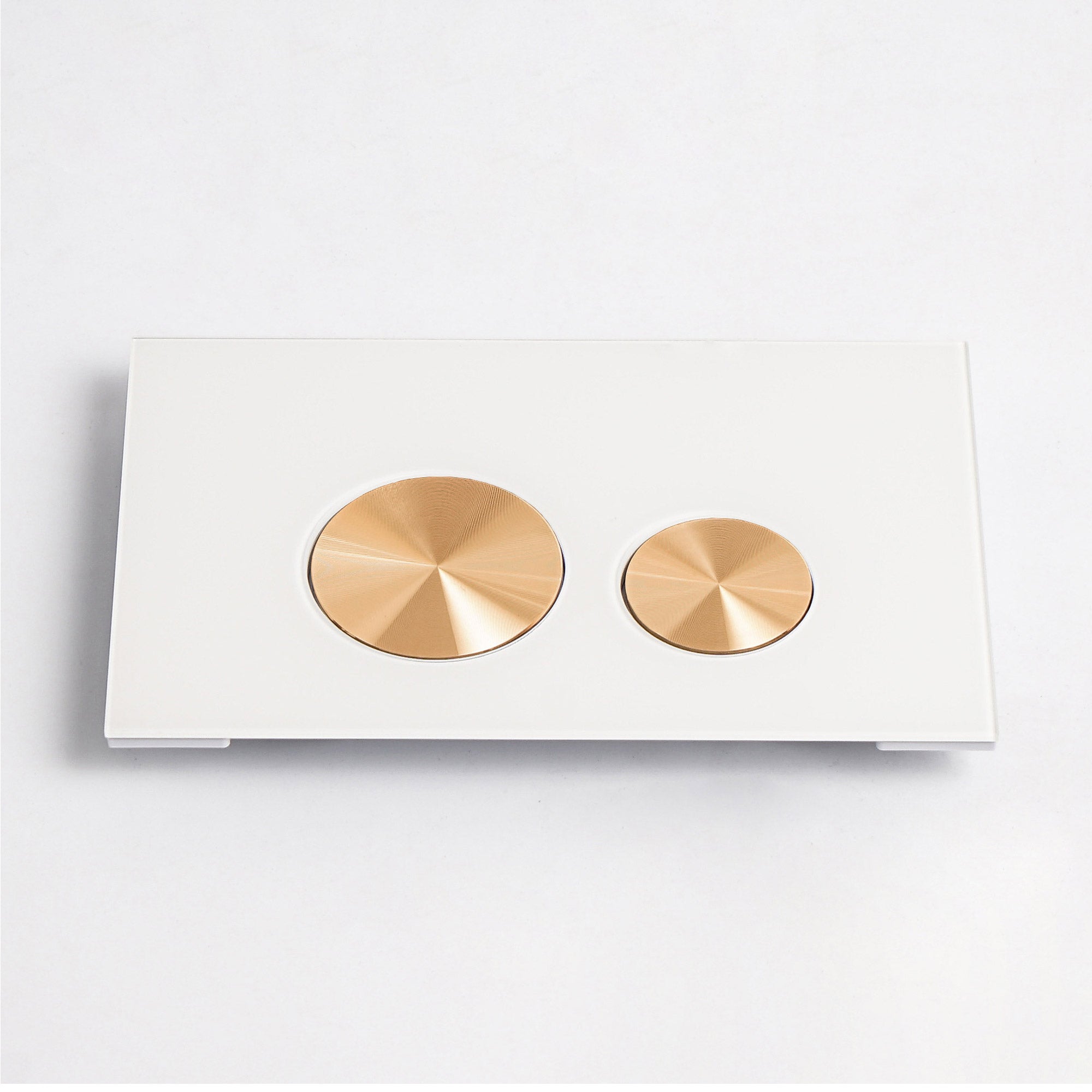 Plaque de commande en verre blanc / or brossé - Compatible avec Geberit Sigma (UP 320)