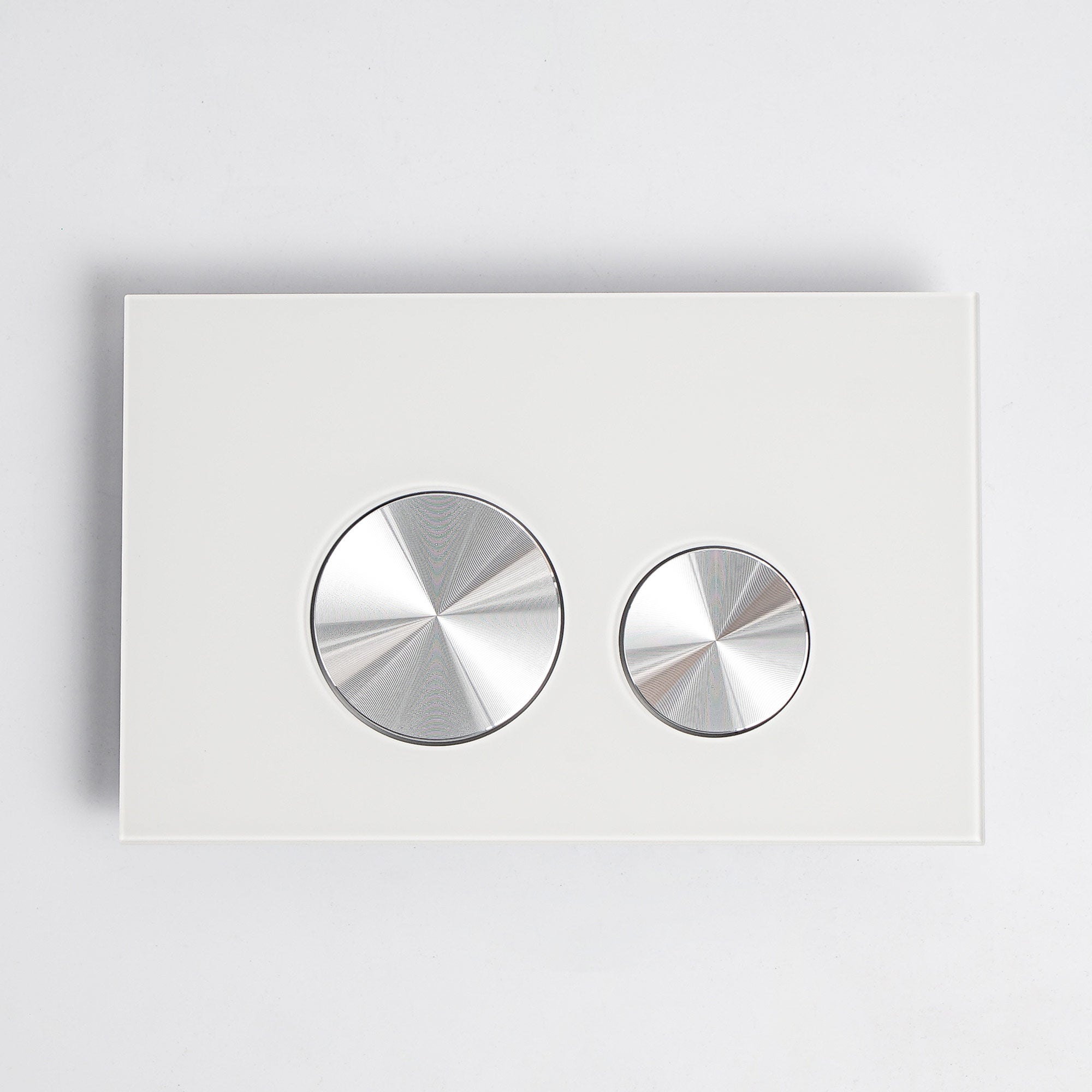 Push plate glass white / brushed silver - Compatible with Geberit Sigma (UP 320)