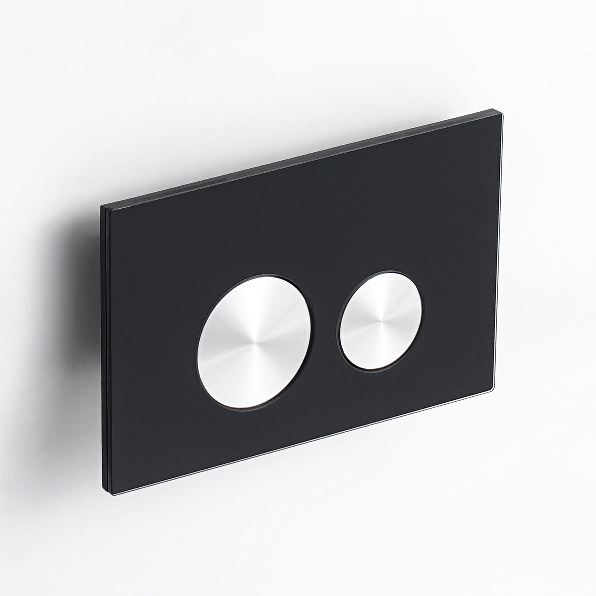 Push plate glass black / silver brushed - Compatible with Geberit Sigma (UP 320)