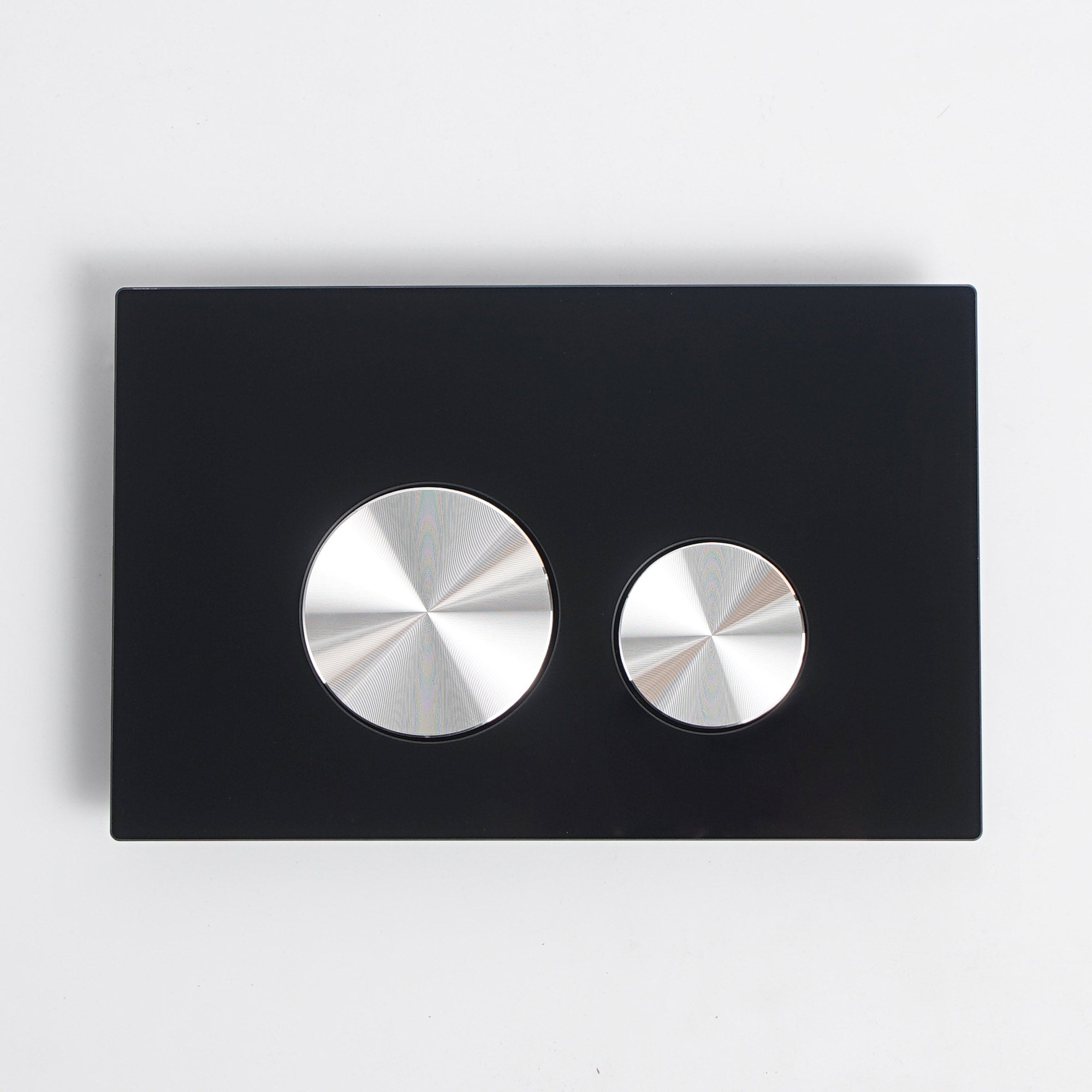 Push plate glass black / silver brushed - Compatible with Geberit Sigma (UP 320)