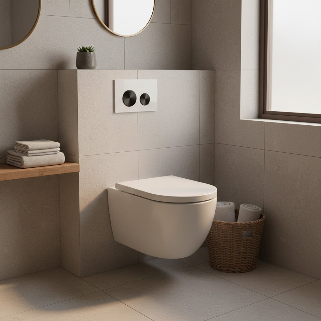 Placa pulsadora de vidrio blanco / Negro cepillado - Compatible con Geberit Sigma (UP 320)