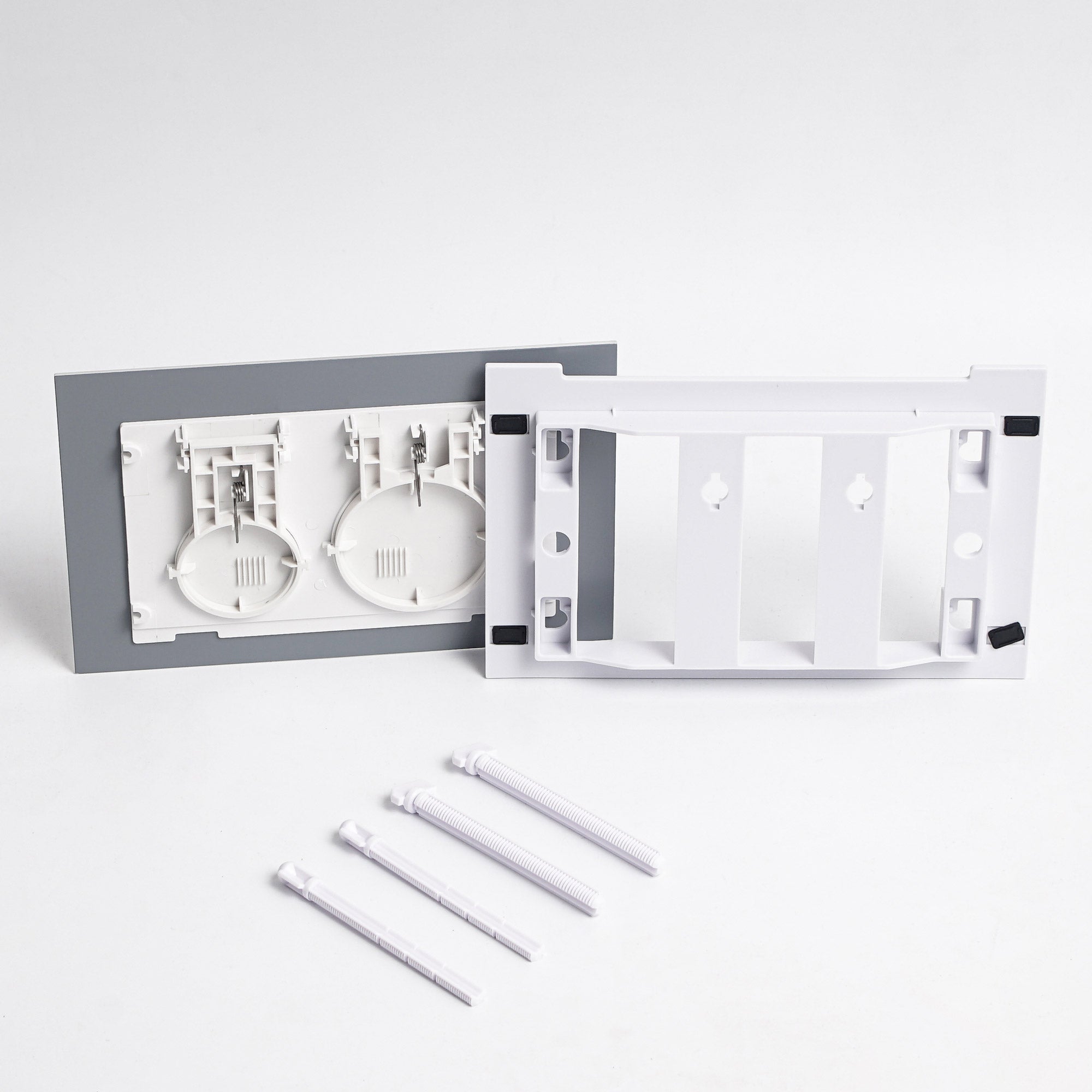 Push plate glass white / brushed black - Compatible with Geberit Sigma (UP 320)