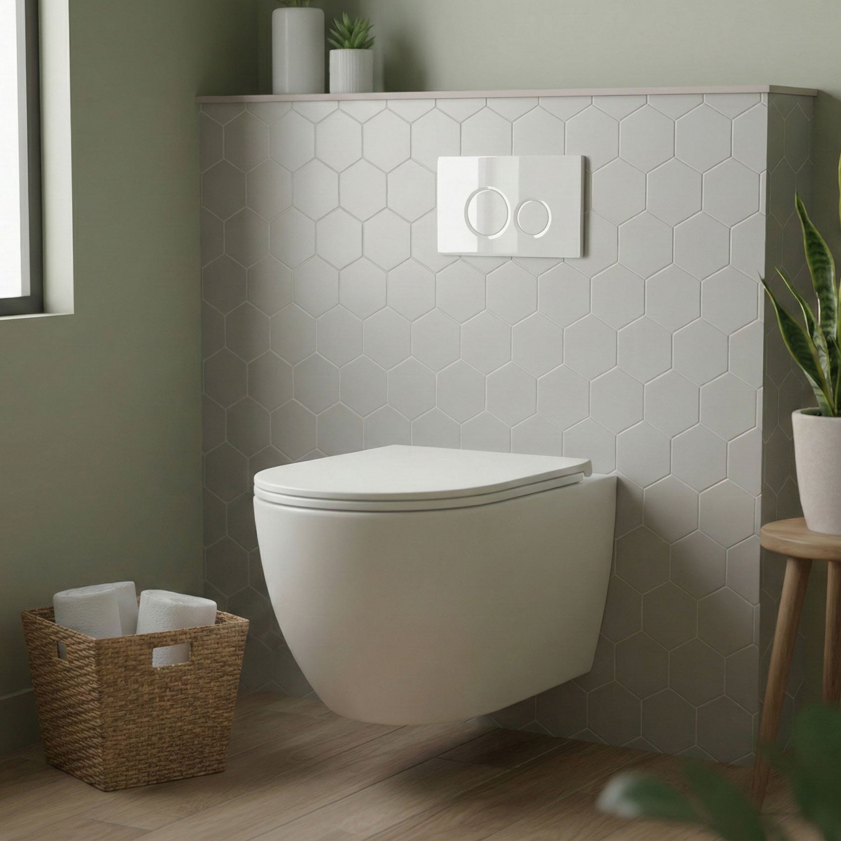 Plaque de pression blanche brillante - Compatible avec Geberit Sigma (UP 320)