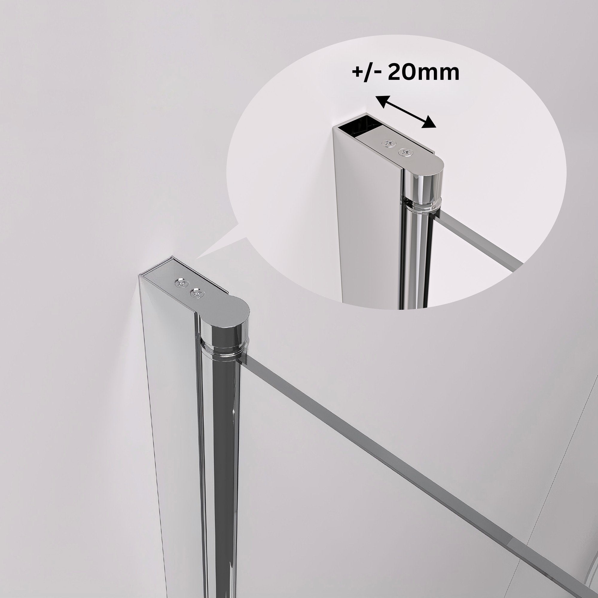 Cabina doccia angolare con porte girevoli – vetro di sicurezza da 8 mm in cromo, varie dimensioni
