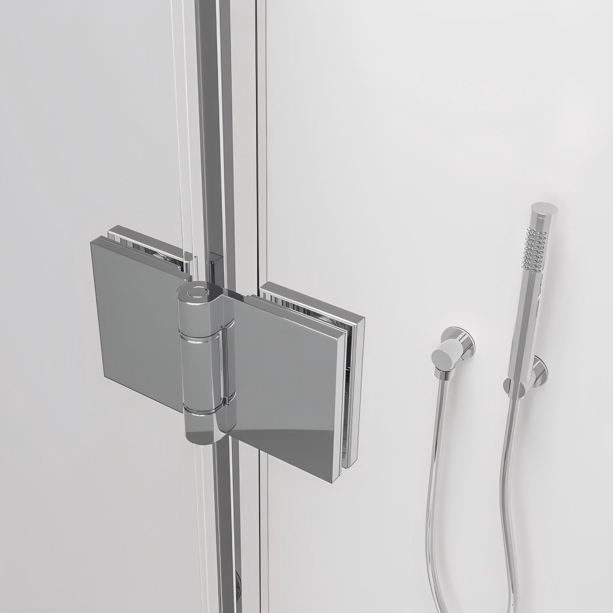 Eck-Duschkabine mit Drehtür – 8 mm Sicherheitsglas in Chrom, versch. Größen