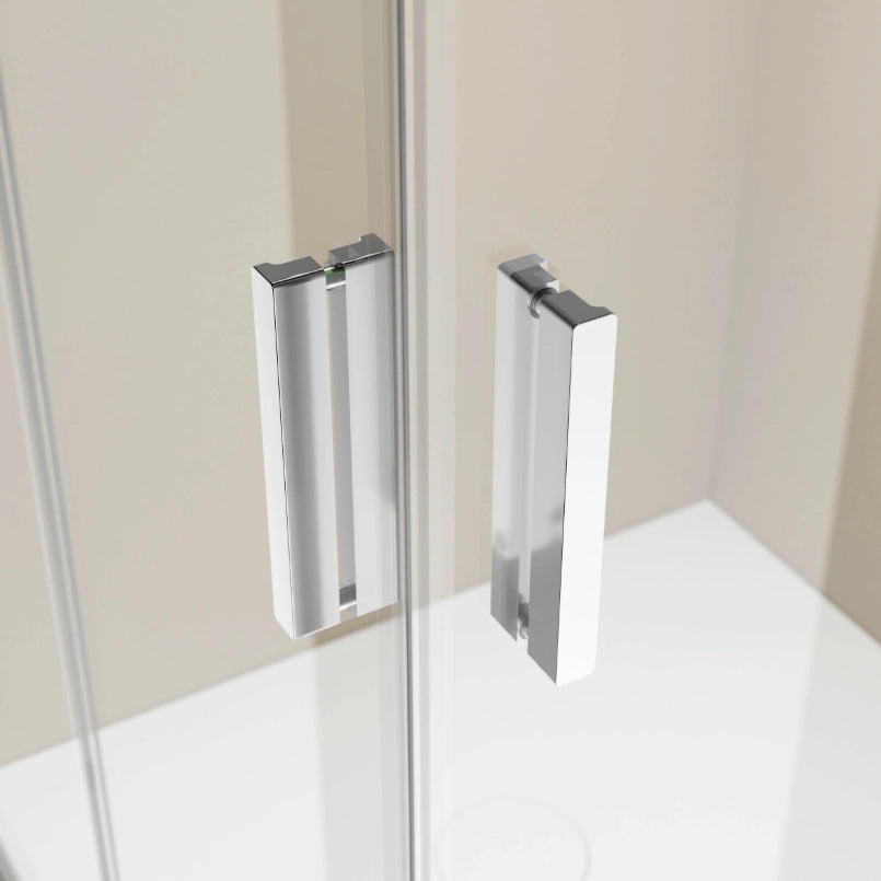 Cabina doccia angolare con porte girevoli – vetro di sicurezza da 8 mm in cromo, varie dimensioni