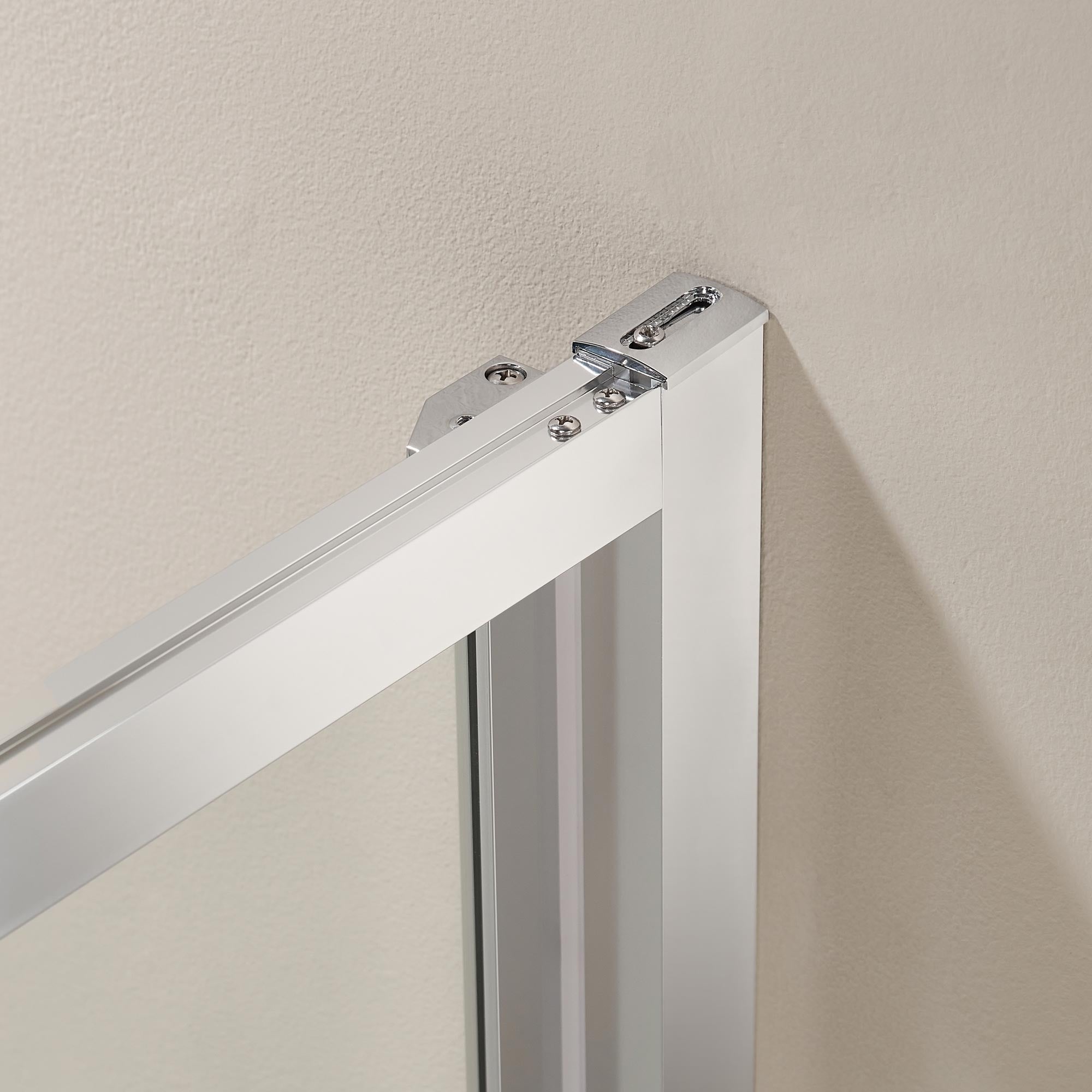 Nischendusche mit Drehtür 8 mm ESG Glas – Platzsparende Drehtür nach innen, Nano-versiegelt, Chrom