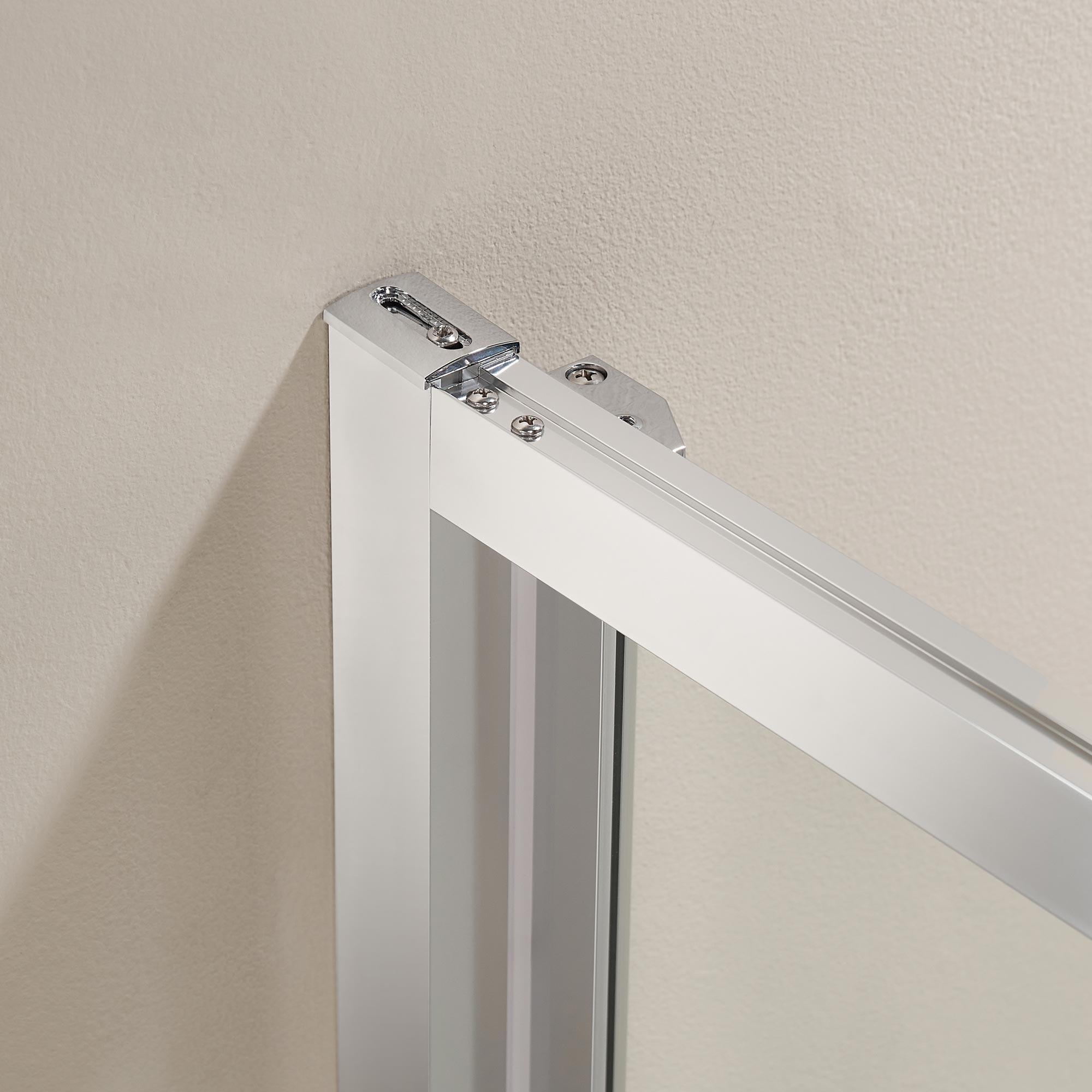 Eckdusche 8 mm ESG Glas – Platzsparende Drehtür nach innen, Nano-versiegelt, Chrom
