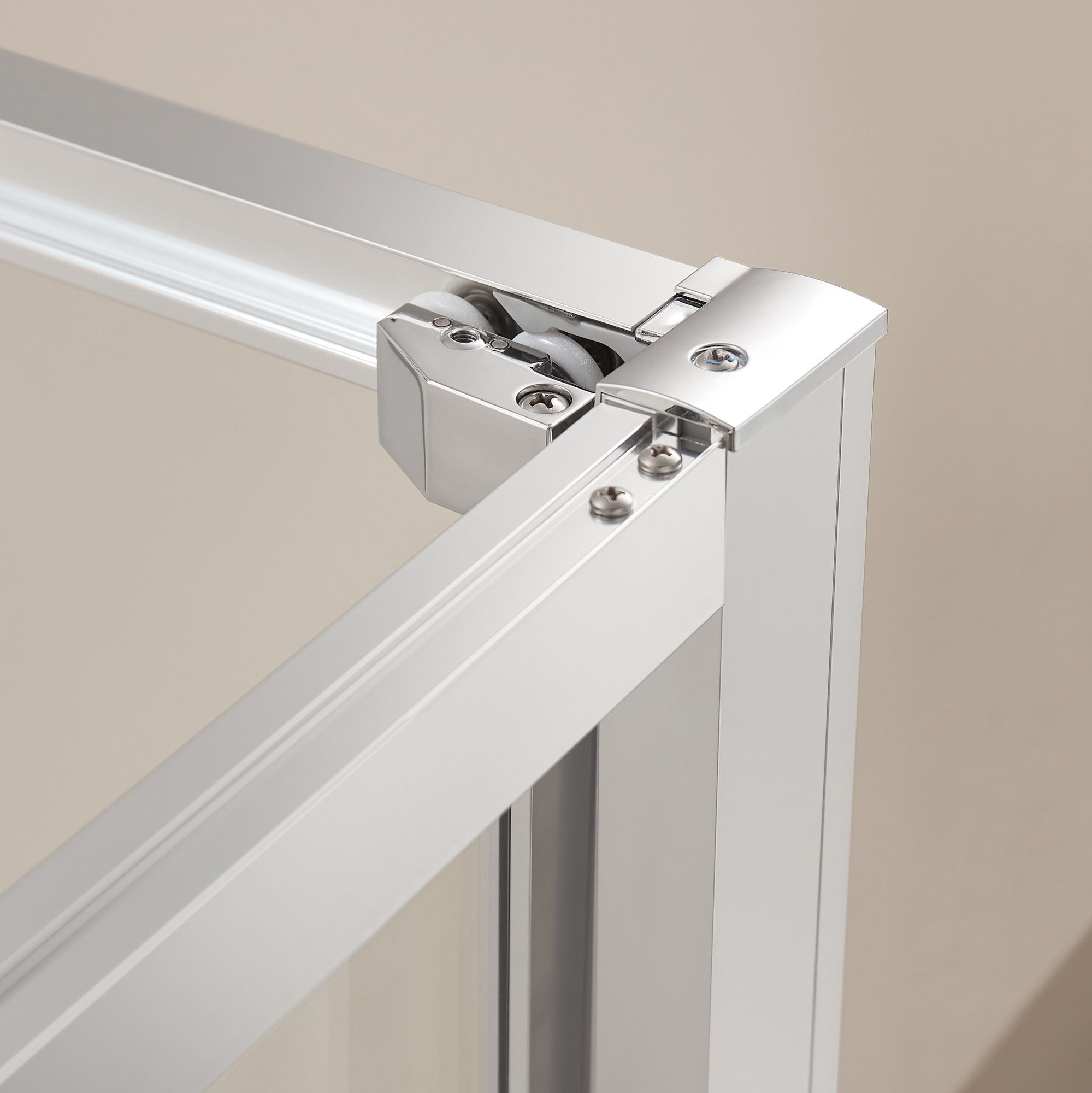 Eckdusche 8 mm ESG Glas – Platzsparende Drehtür nach innen, Nano-versiegelt, Chrom