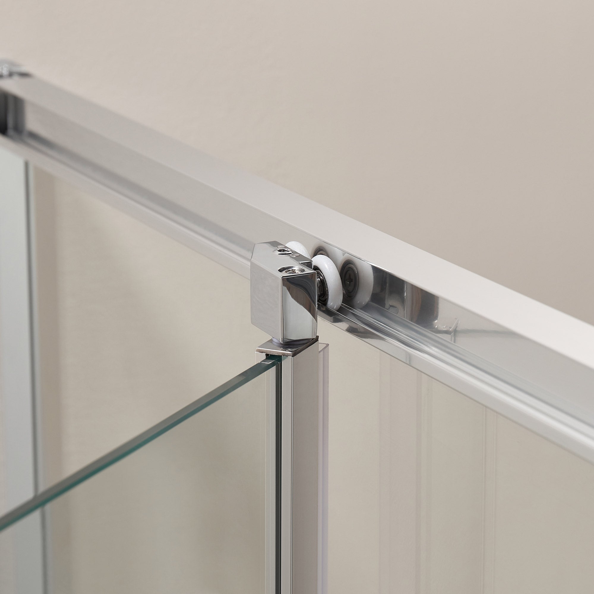 Eckdusche 8 mm ESG Glas – Platzsparende Drehtür nach innen, Nano-versiegelt, Chrom
