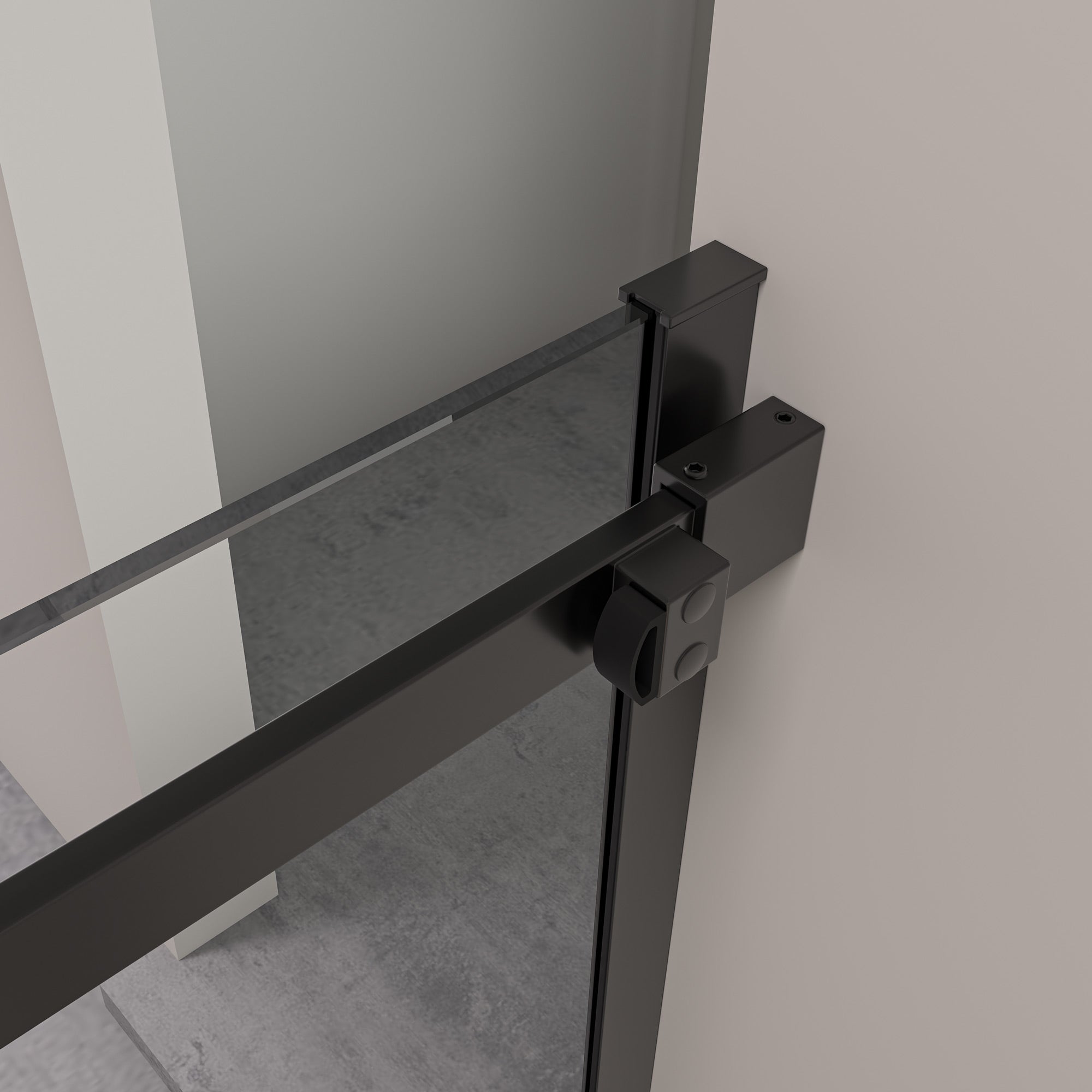 Sprchový kút s posuvnými dverami – 8 mm bezpečnostné sklo / Matná čierna