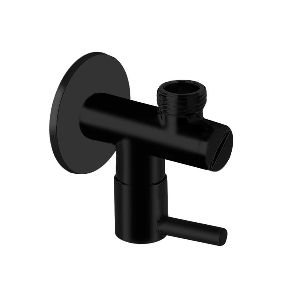 Valvola d’angolo 1/2" con attacco 3/8" nero opaco con filtro