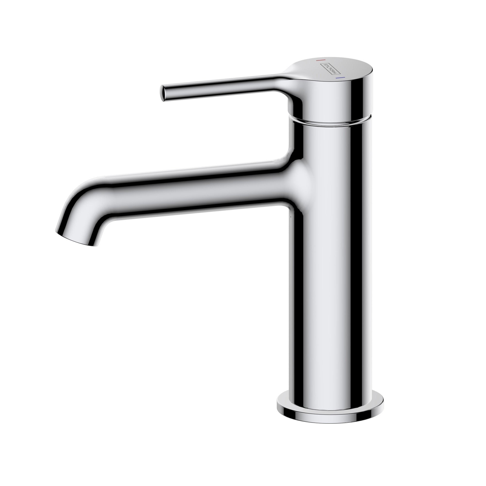 Mitigeur de lavabo moderne Park 2.0 en acier inoxydable en chrome ou noir mat