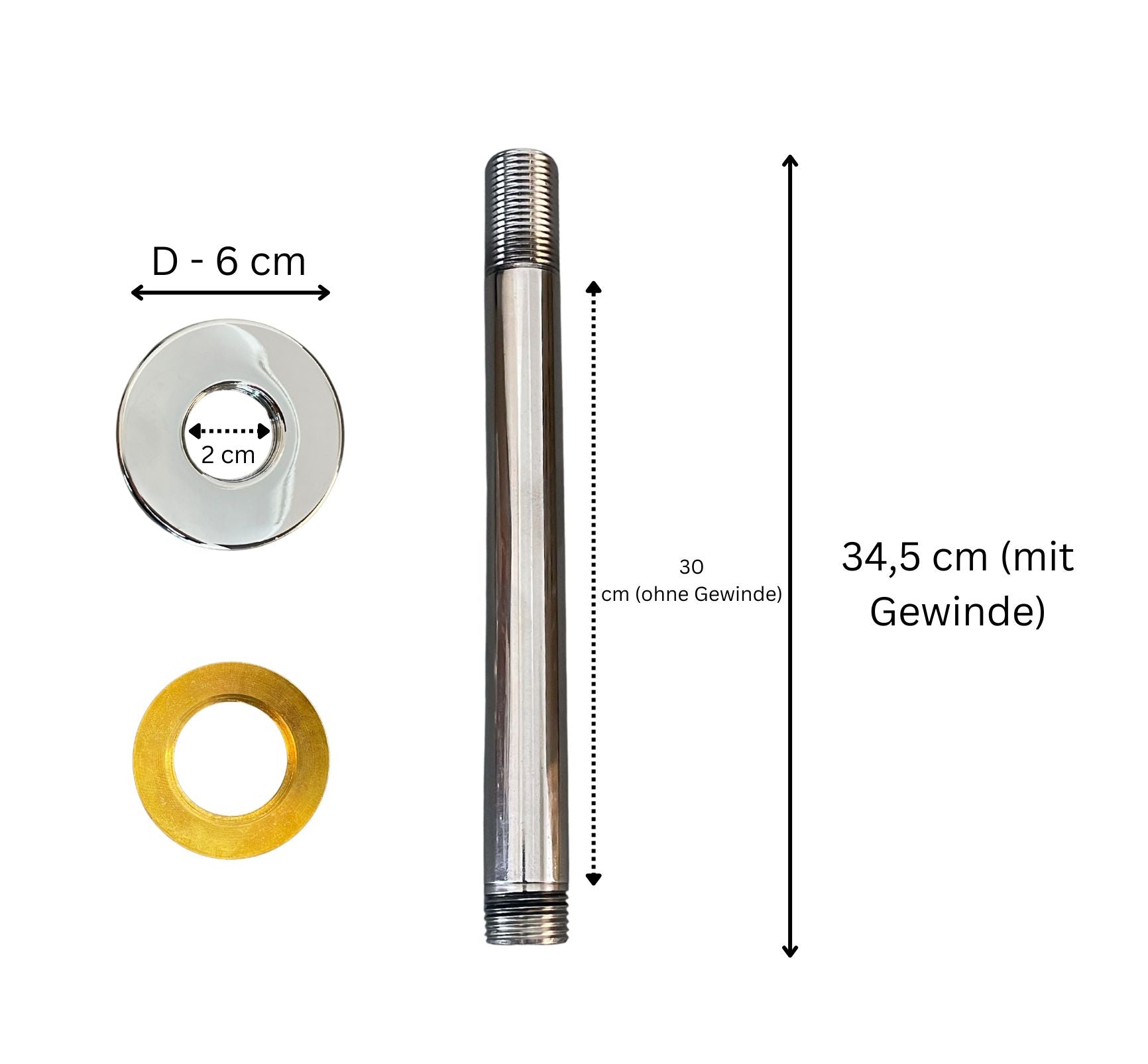 Deckenhalterung für Regendusche aus massivem Messing 20cm