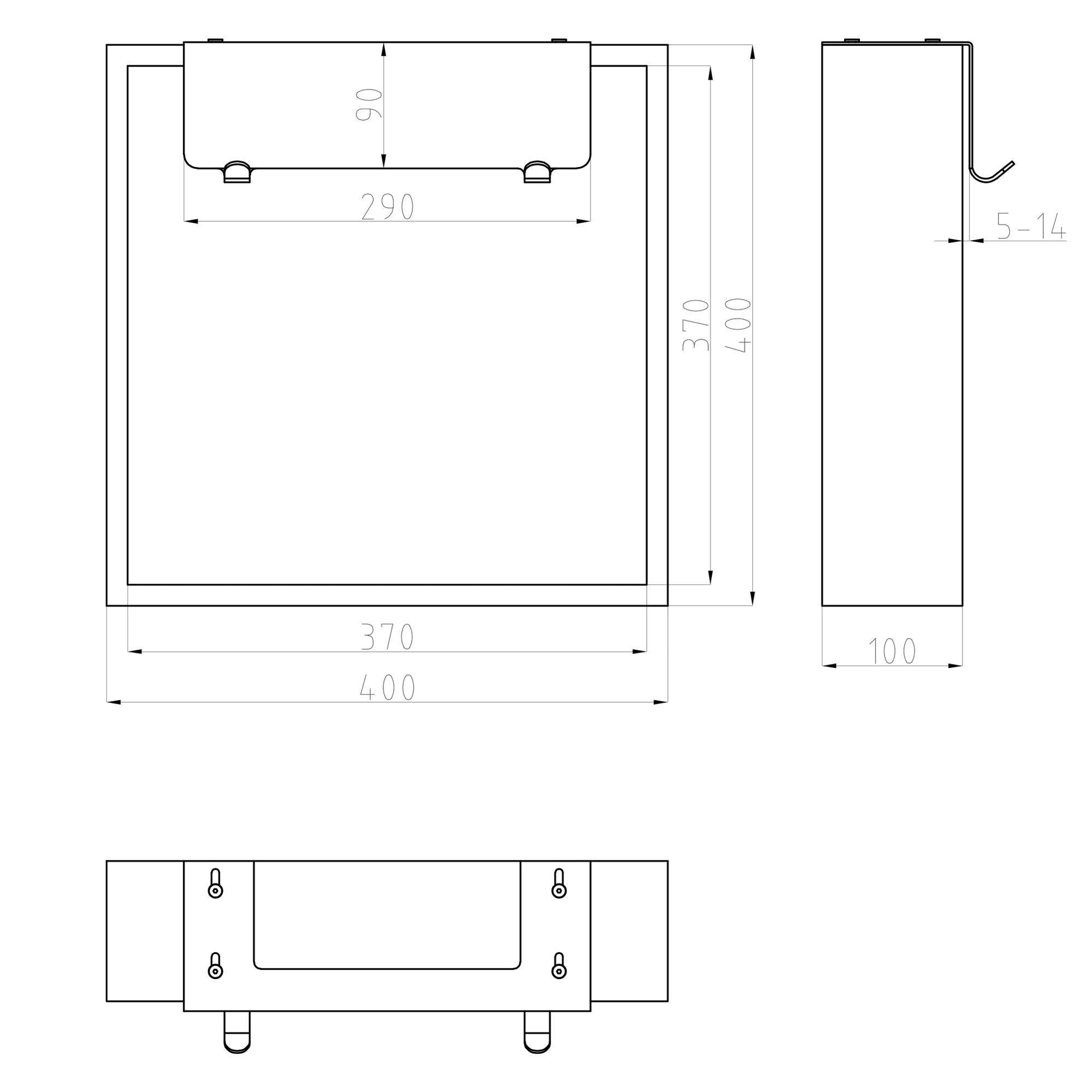 Nástěnná výklenková skříňka WallSpace černá matná / bílá matná s policí & háky / 40x40 nebo 60x40 cm