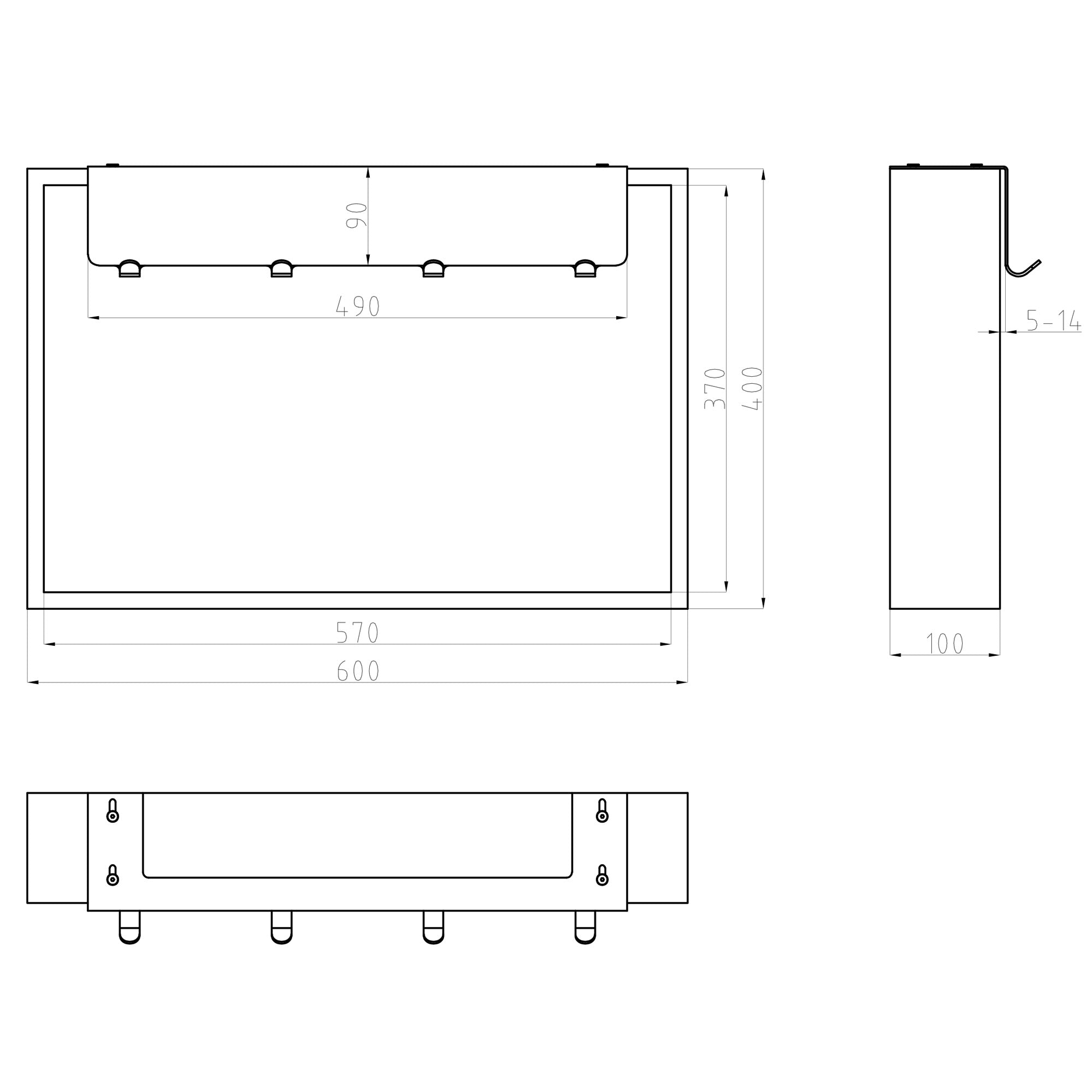 Nástěnná výklenková skříňka WallSpace černá matná / bílá matná s policí & háky / 40x40 nebo 60x40 cm