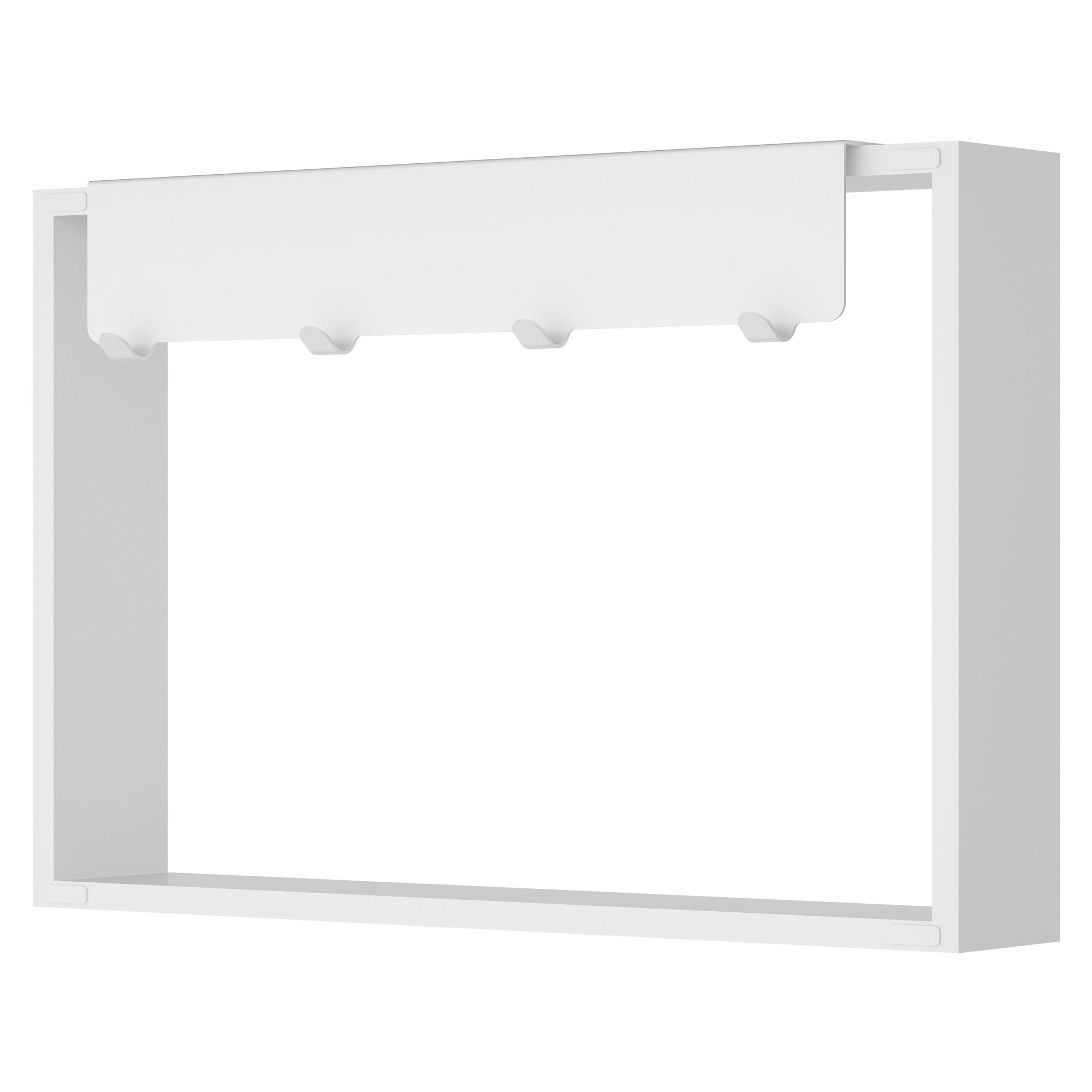 Nástěnná výklenková skříňka WallSpace černá matná / bílá matná s policí & háky / 40x40 nebo 60x40 cm