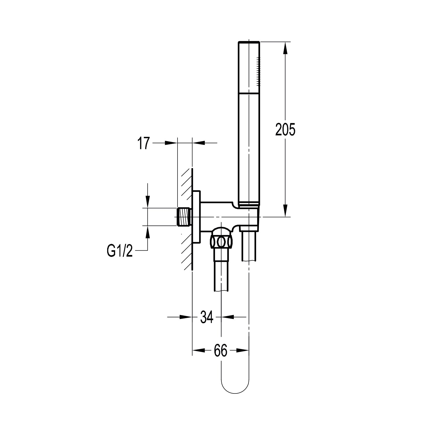 Ensemble de douche Stilform Design Park/Highline en laiton massif noir mat