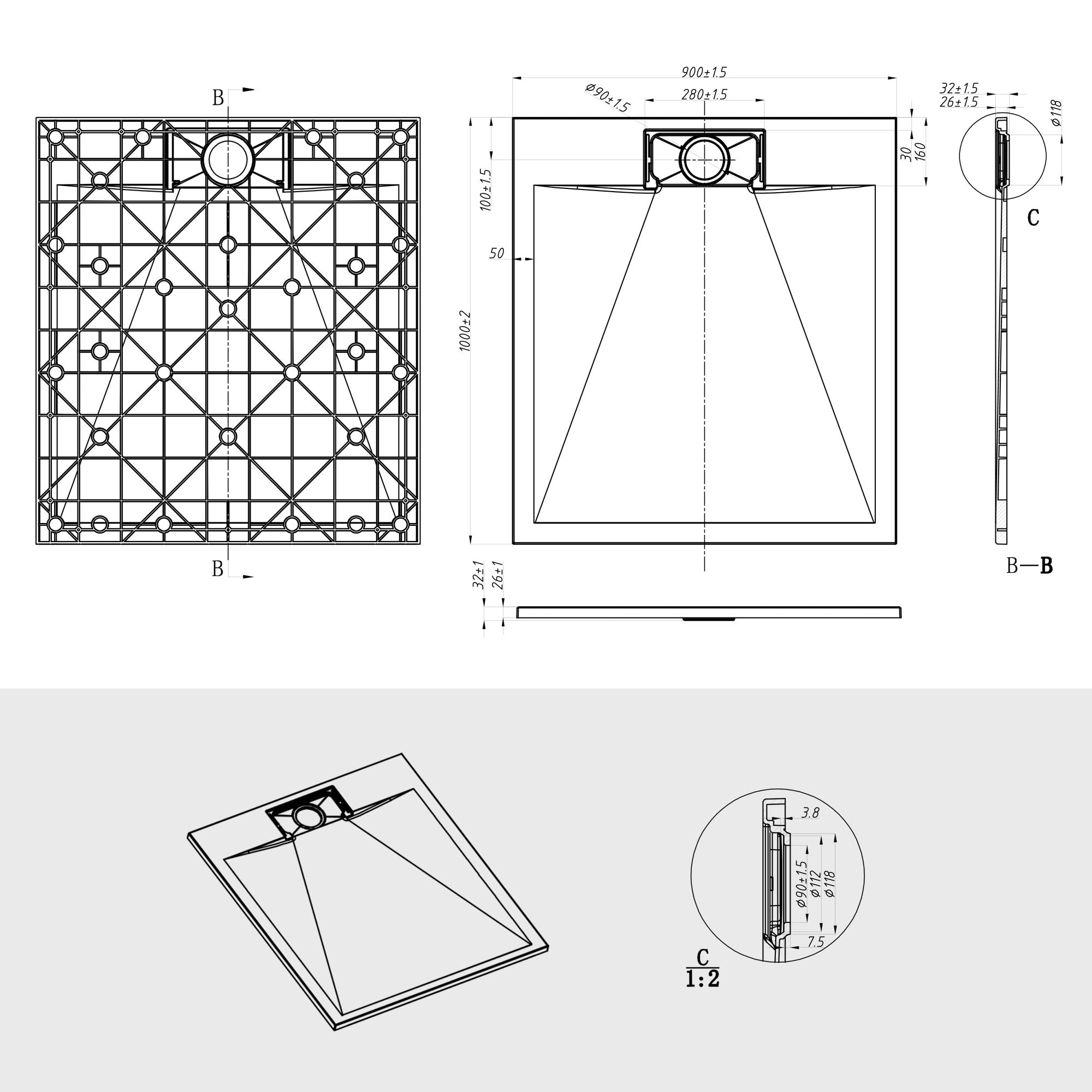 Soho SMC SlimLine zuhanytálcák – csak 35 mm vastag és csúszásmentes