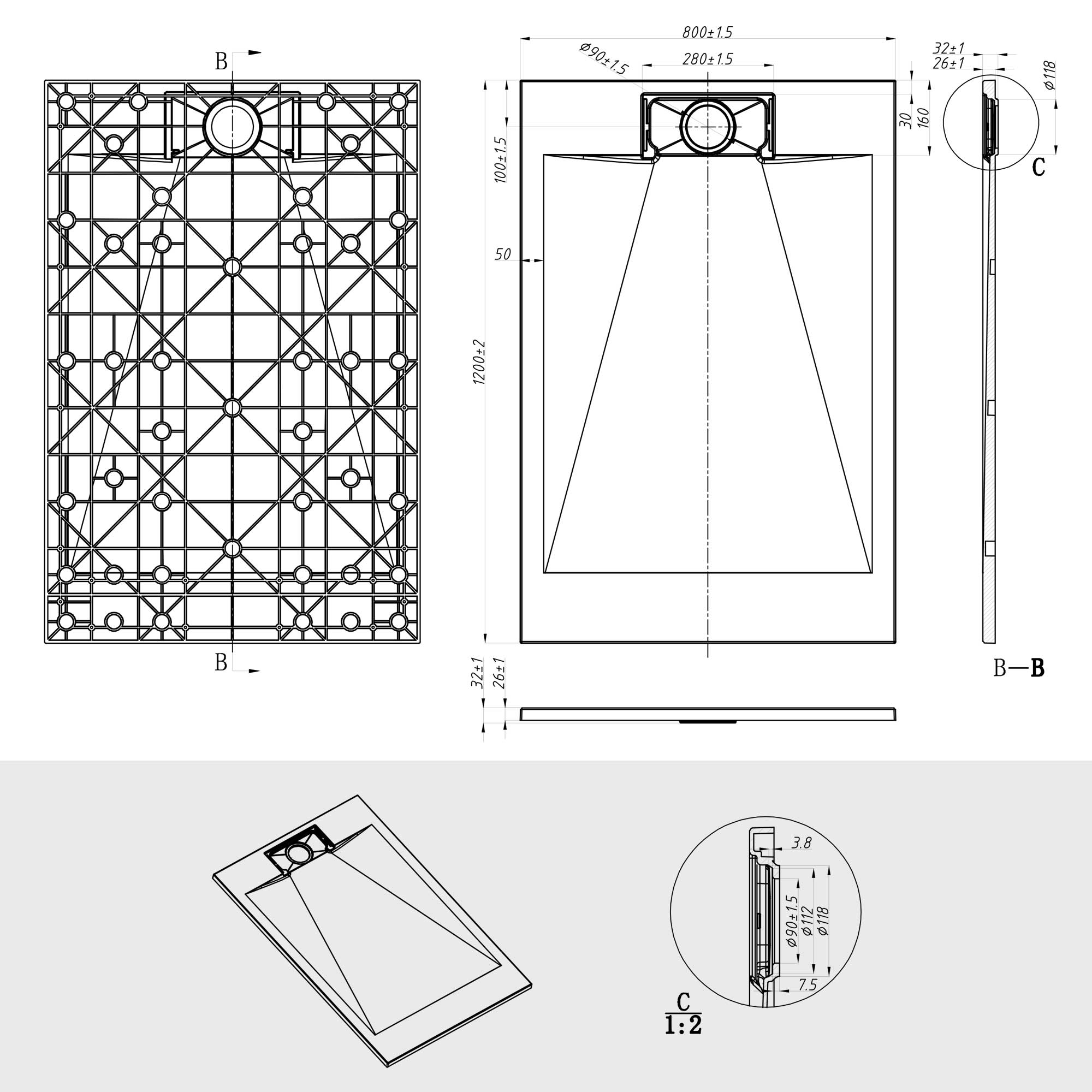 Soho SMC SlimLine zuhanytálcák – csak 35 mm vastag és csúszásmentes