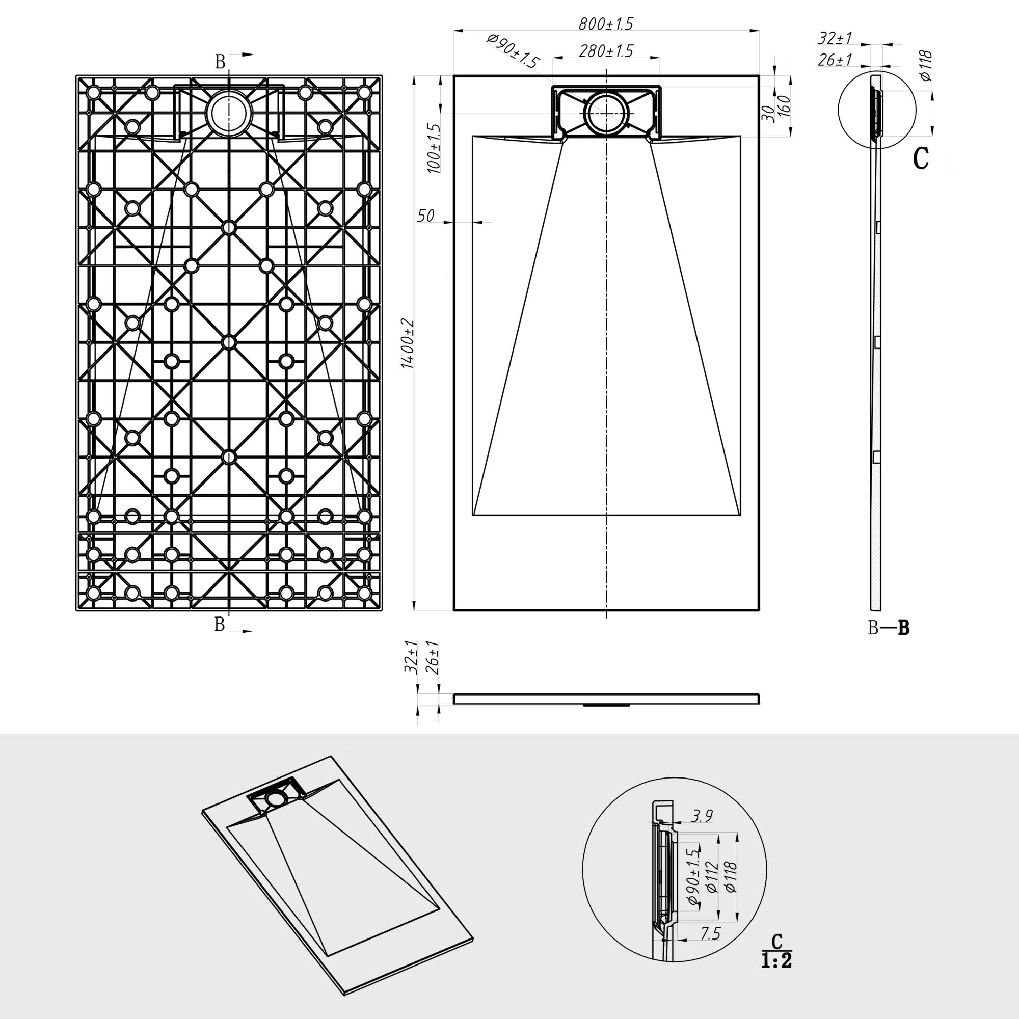 Soho SMC SlimLine zuhanytálcák – csak 35 mm vastag és csúszásmentes