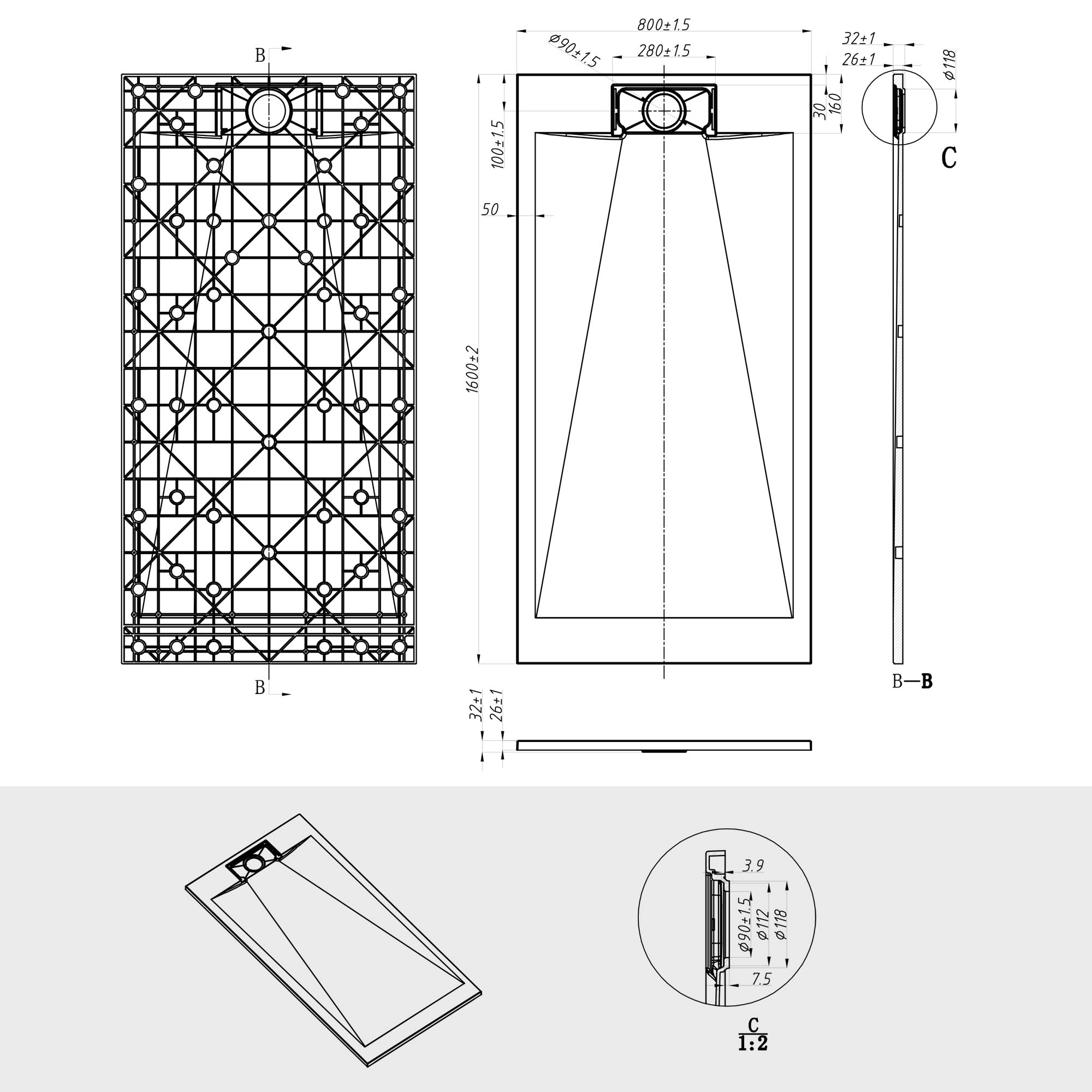 Soho SMC SlimLine zuhanytálcák – csak 35 mm vastag és csúszásmentes