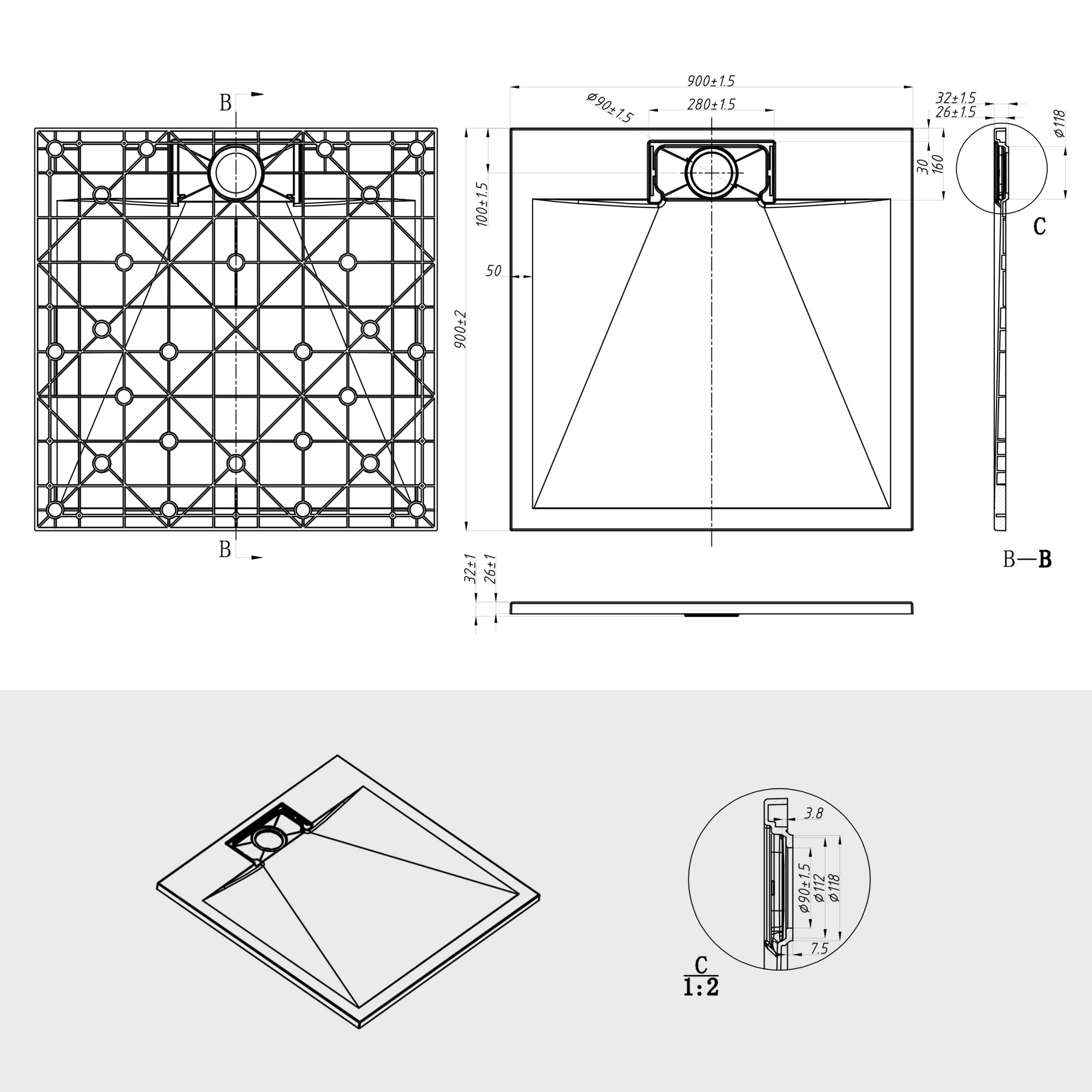 Soho SMC SlimLine zuhanytálcák – csak 35 mm vastag és csúszásmentes