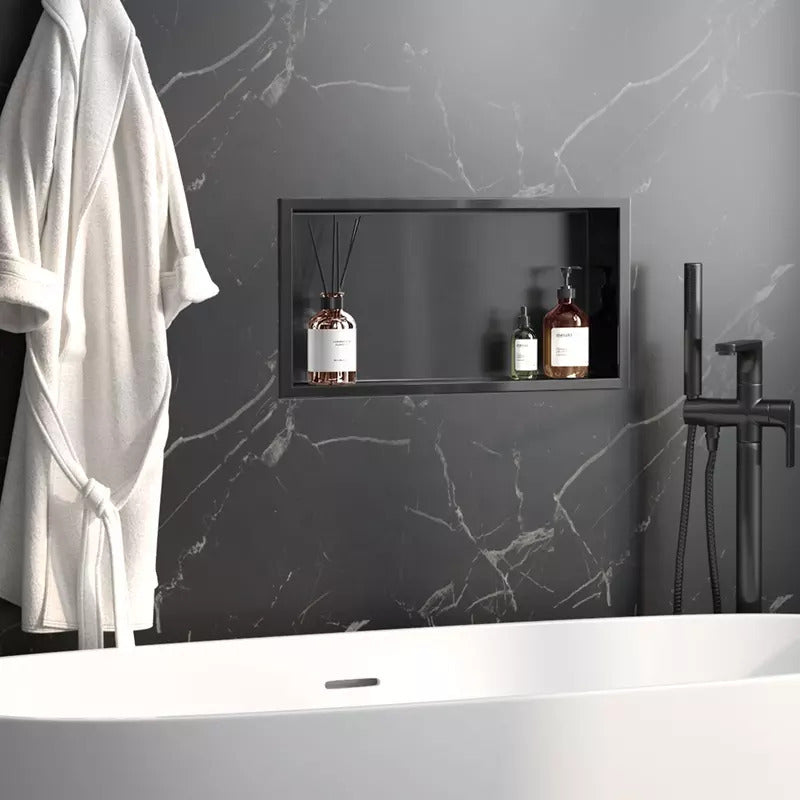 Niche murale en acier inoxydable Stilform noir mat en 30x30, 60x30 cm ou 90x30 cm