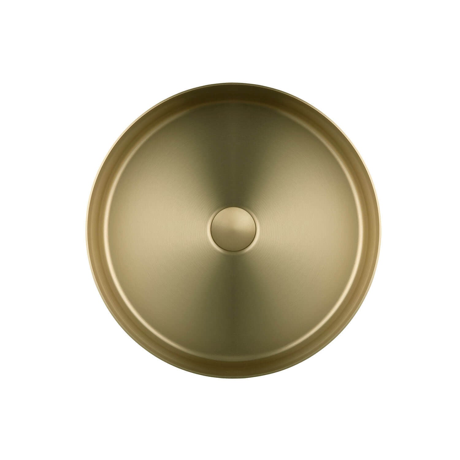 Lavabo Park en acier inoxydable 40 cm, finition laiton brossé, pose sur plan sans trou de robinet