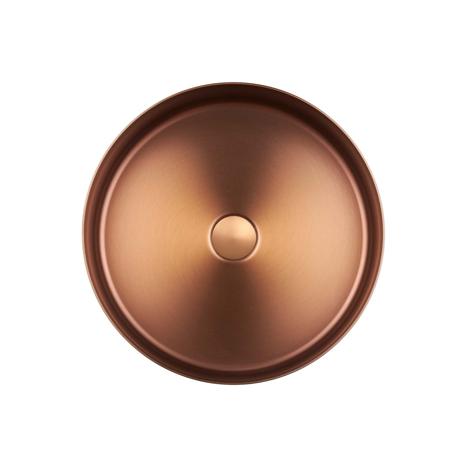 Lavabo Park en cuivre brossé, en acier inoxydable de qualité supérieure, à poser sans trou de robinetterie, 400 x 145 mm
