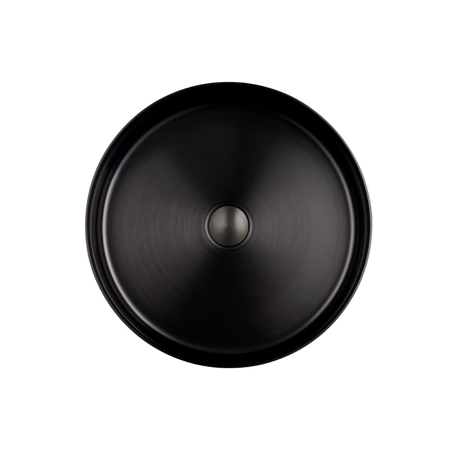 Lavabo Park en acier inoxydable gunmetal brossé, pose sur plan, sans trou de robinet, 40 cm