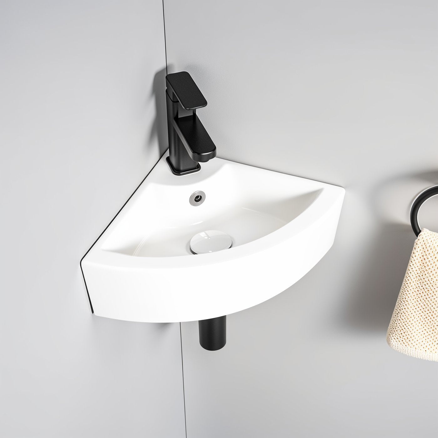 Corner ceramic washbasin guest toilet 46x32 cm