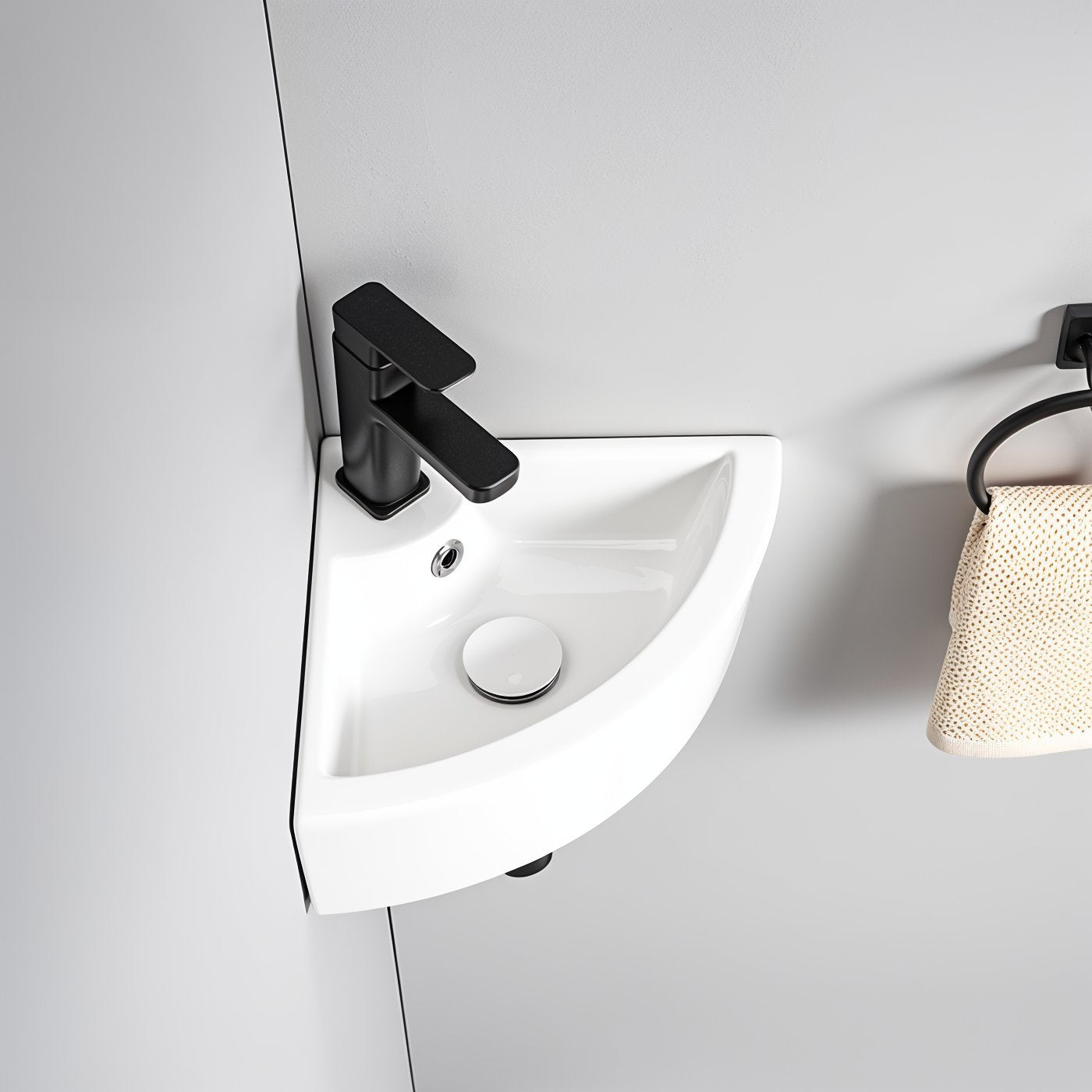 Corner ceramic washbasin guest toilet 46x32 cm