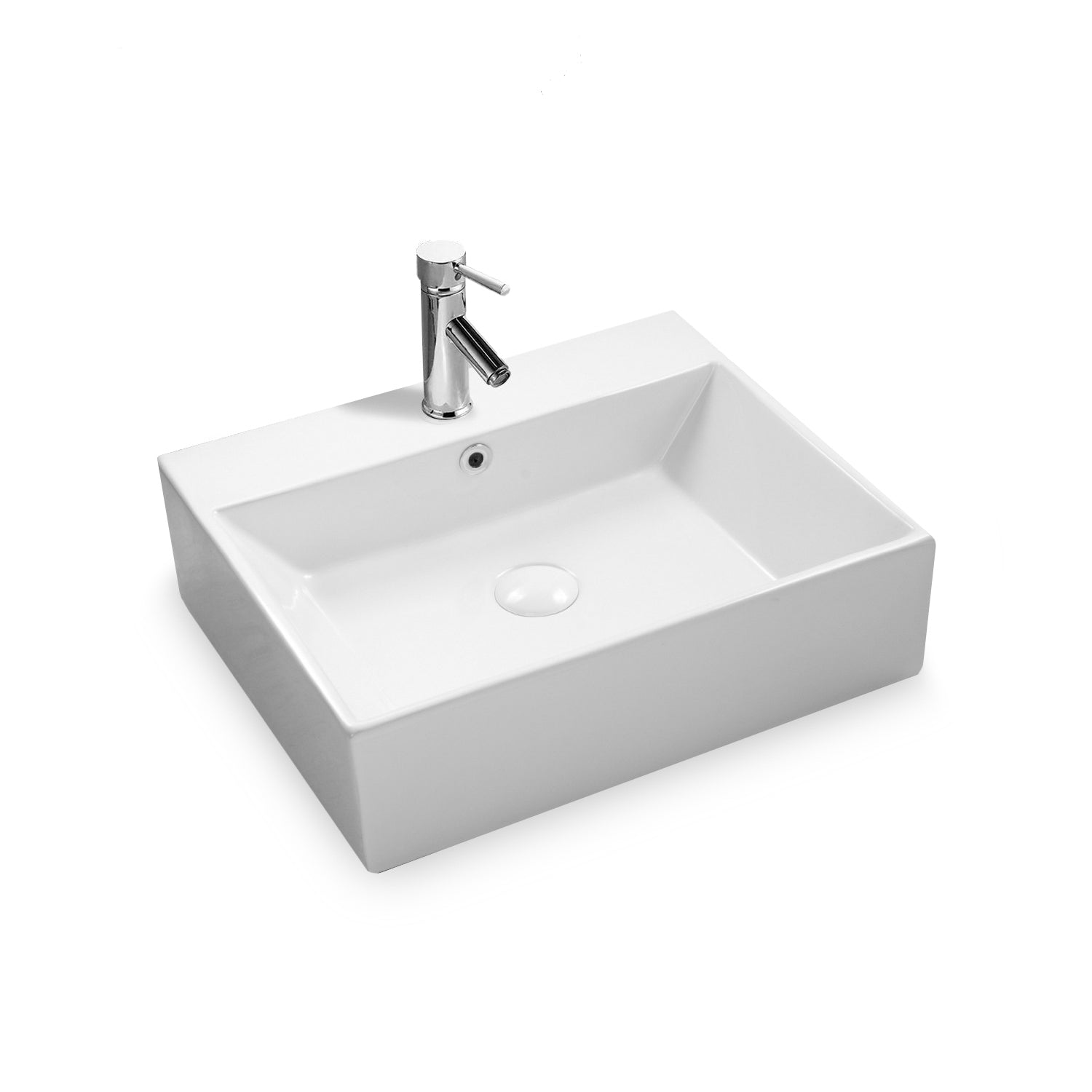 Lavabo suspendu Marina en céramique à bord fin 50x42 cm