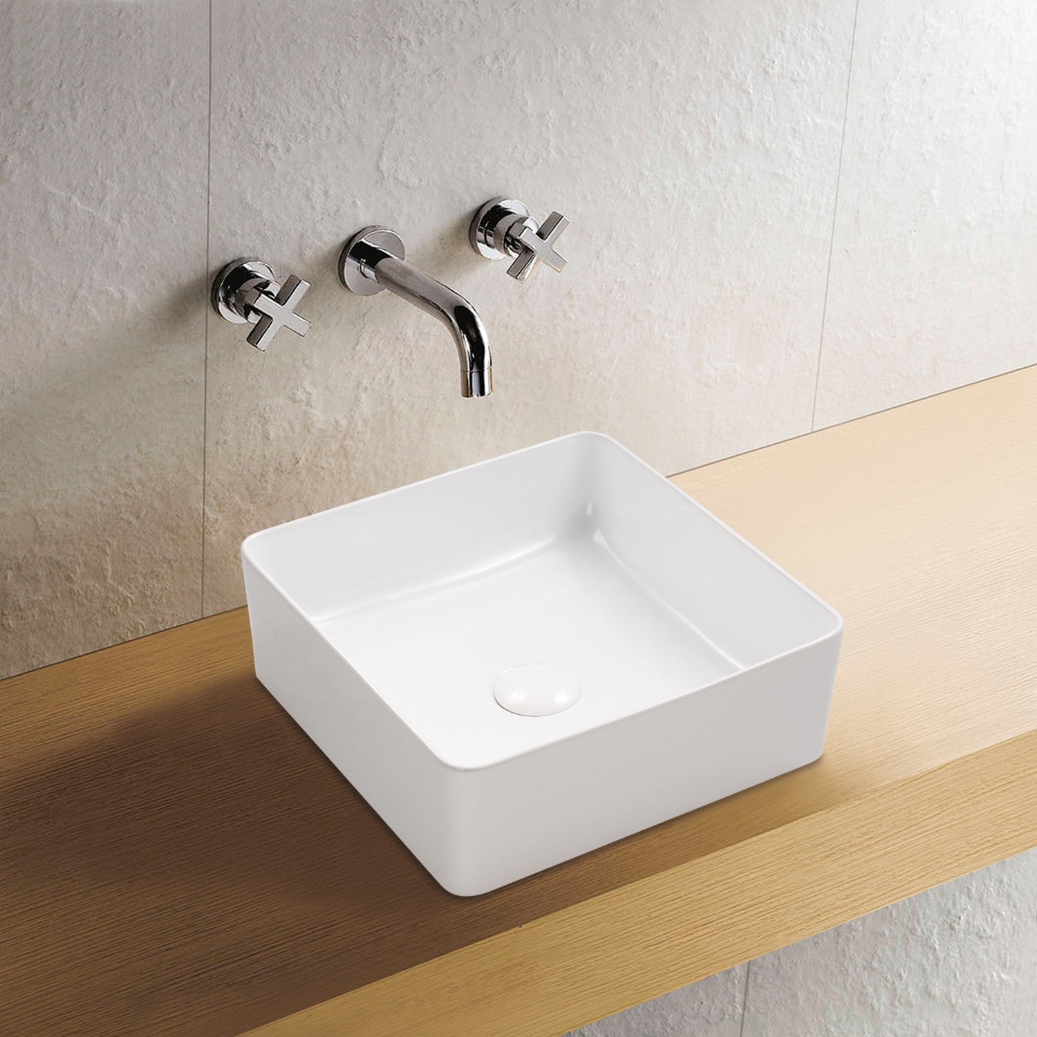 Lavabo in ceramica Soho Bianco Brillante 36 x 36 cm