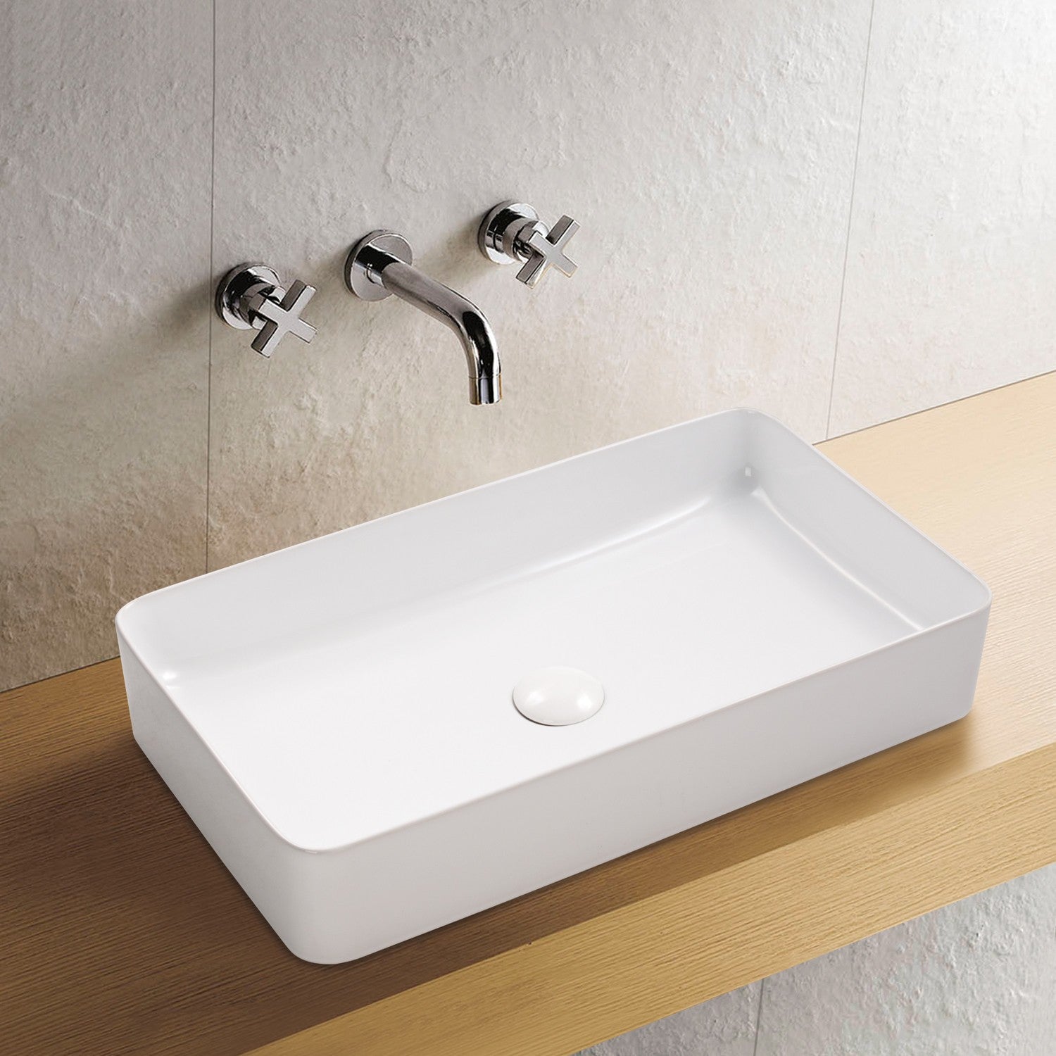 Nástěnné keramické umyvadlo Soho lesklá bílá 60 cm