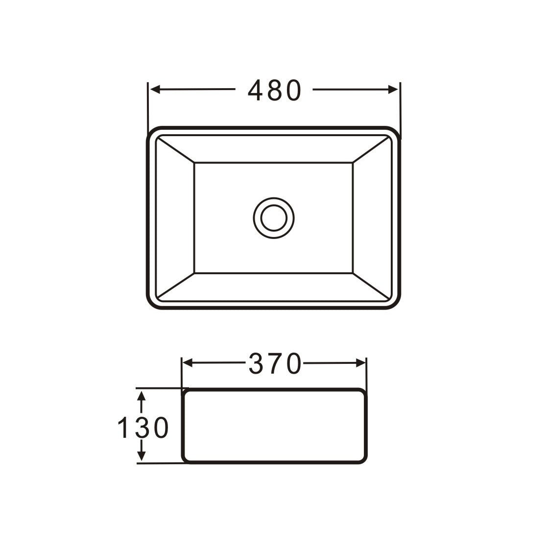 Lavabo in ceramica Soho nero opaco 48 cm
