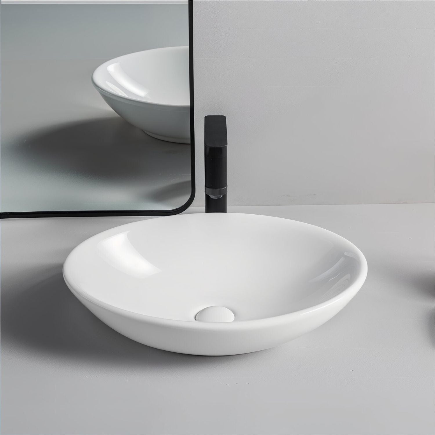 Lavabo in ceramica Park Brillante Bianco 52 cm