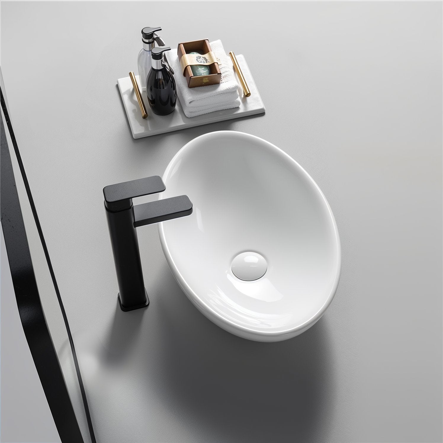 Lavabo in ceramica Park Brillante Bianco 52 cm