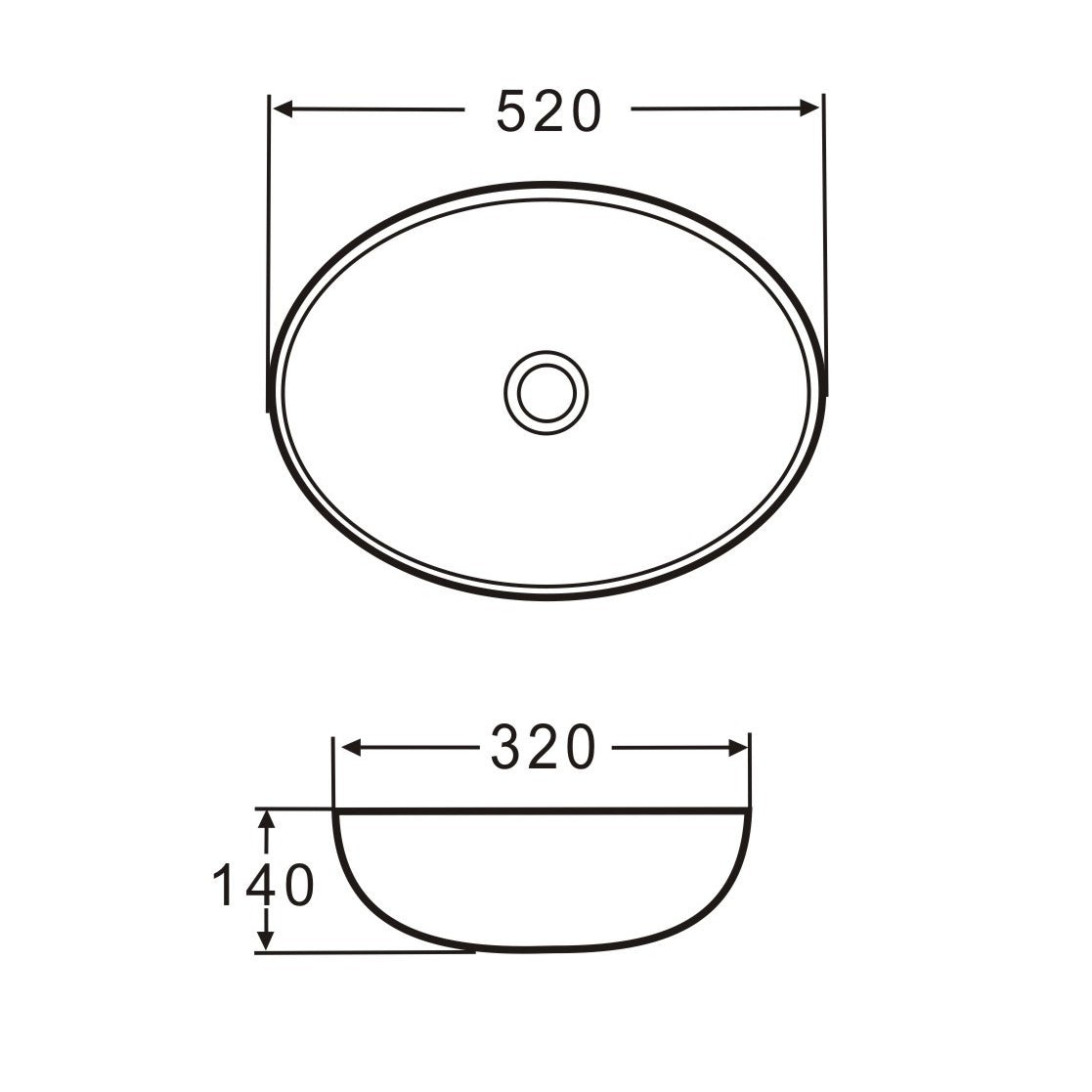 Lavabo in ceramica Park Brillante Bianco 52 cm