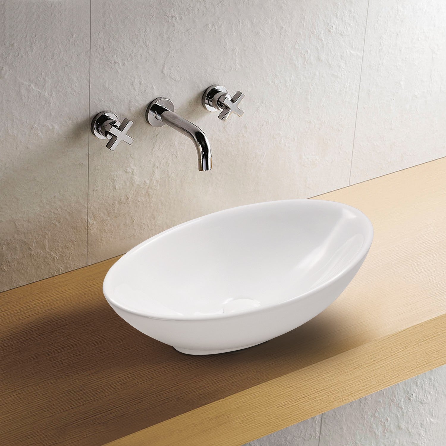 Lavabo in ceramica Park Brillante Bianco 52 cm